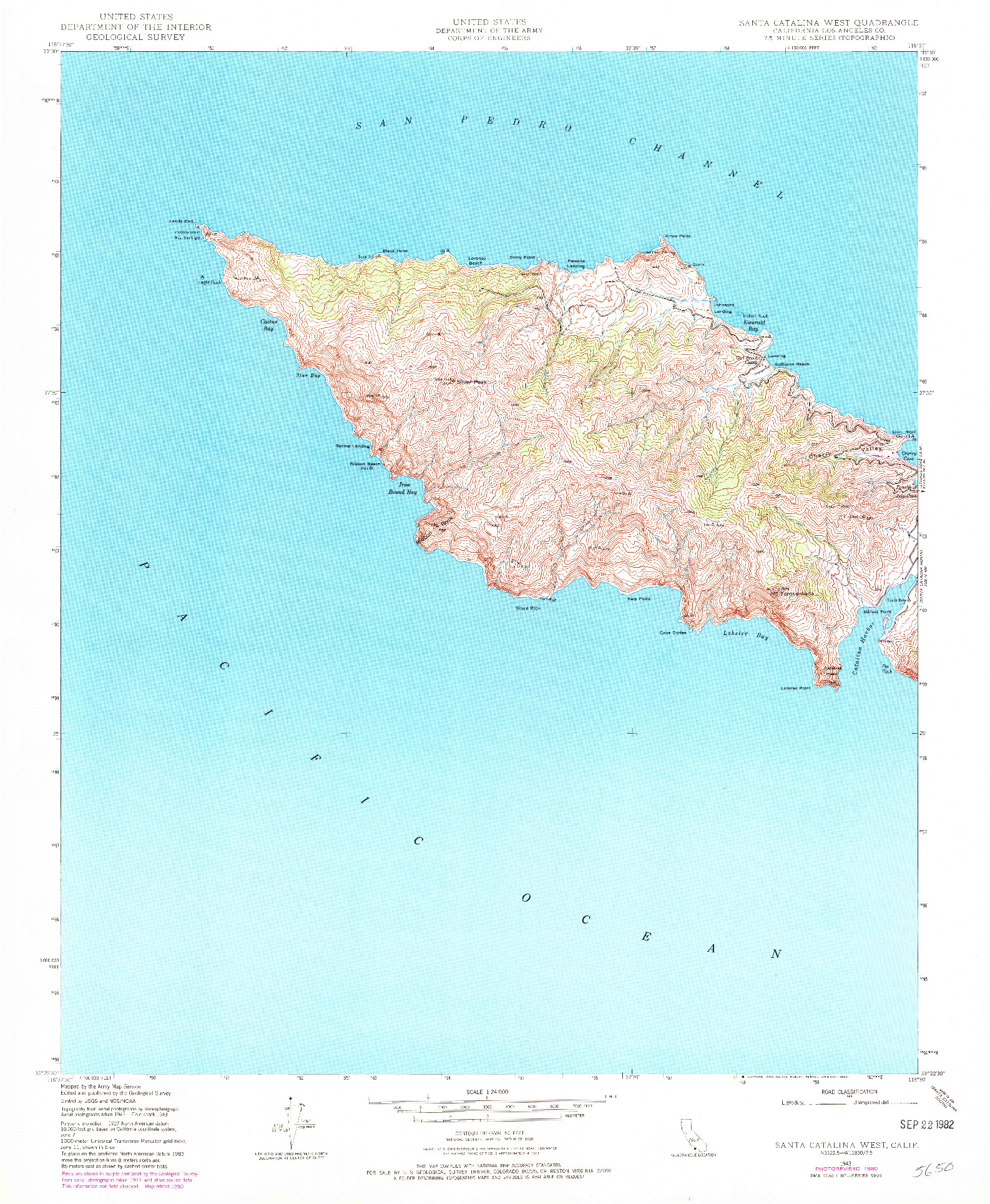 USGS 1:24000-SCALE QUADRANGLE FOR SANTA CATALINA WEST, CA 1943