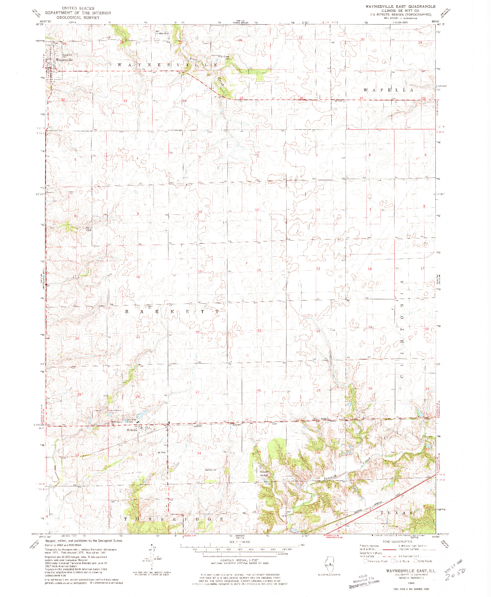 USGS 1:24000-SCALE QUADRANGLE FOR WAYNESVILLE EAST, IL 1980