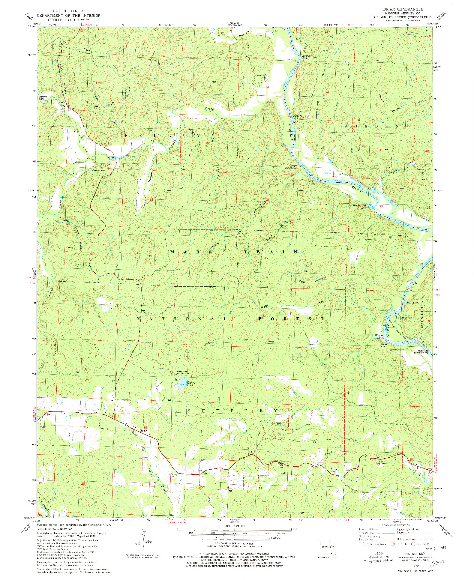 USGS 1:24000-SCALE QUADRANGLE FOR BRIAR, MO 1979