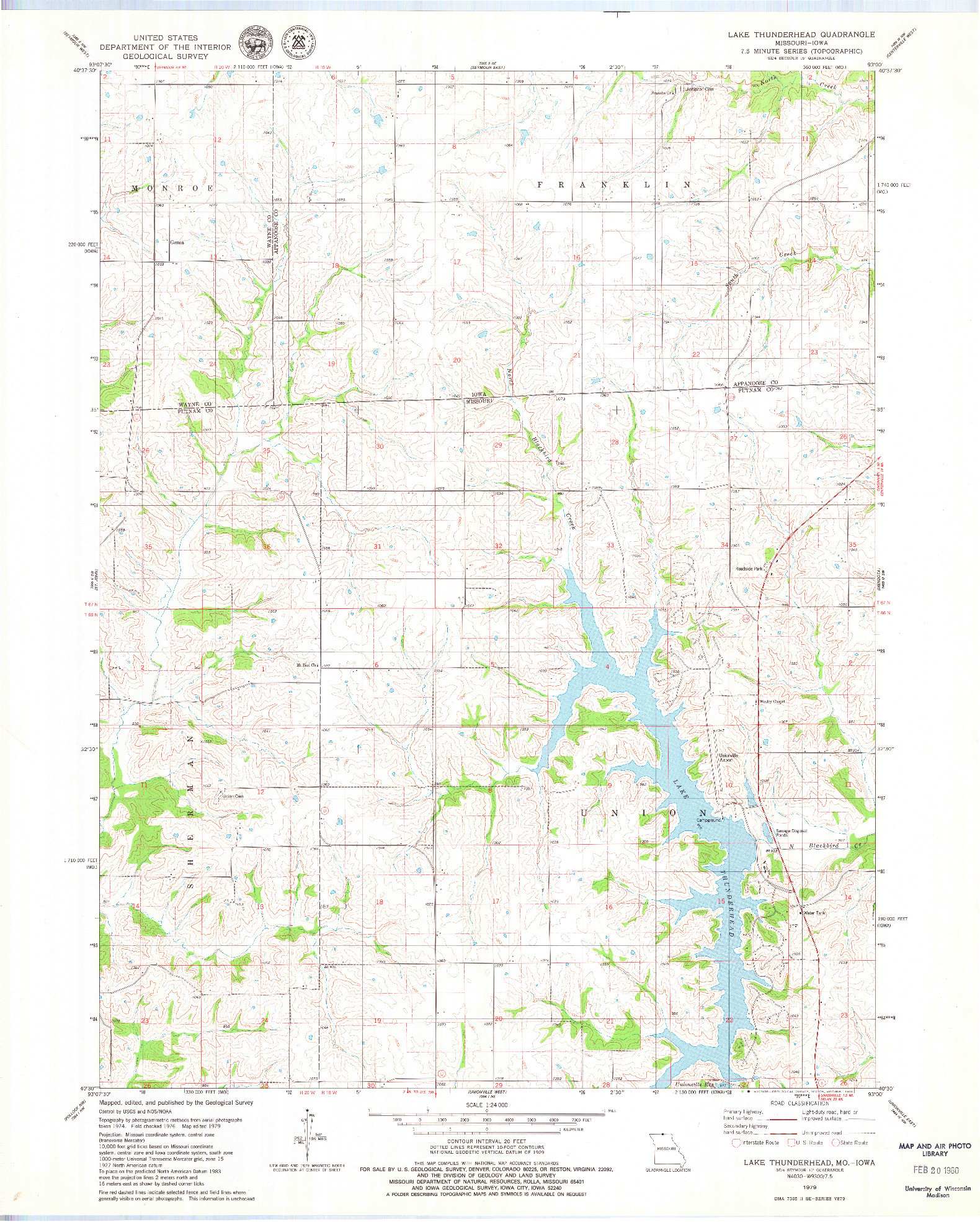 USGS 1:24000-SCALE QUADRANGLE FOR LAKE THUNDERHEAD, MO 1979