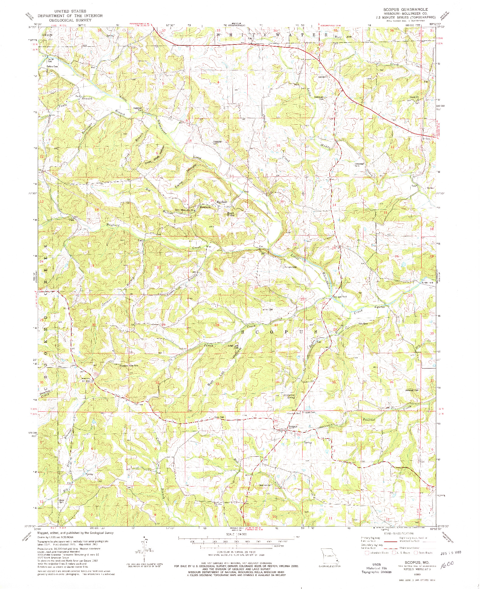 USGS 1:24000-SCALE QUADRANGLE FOR SCOPUS, MO 1980