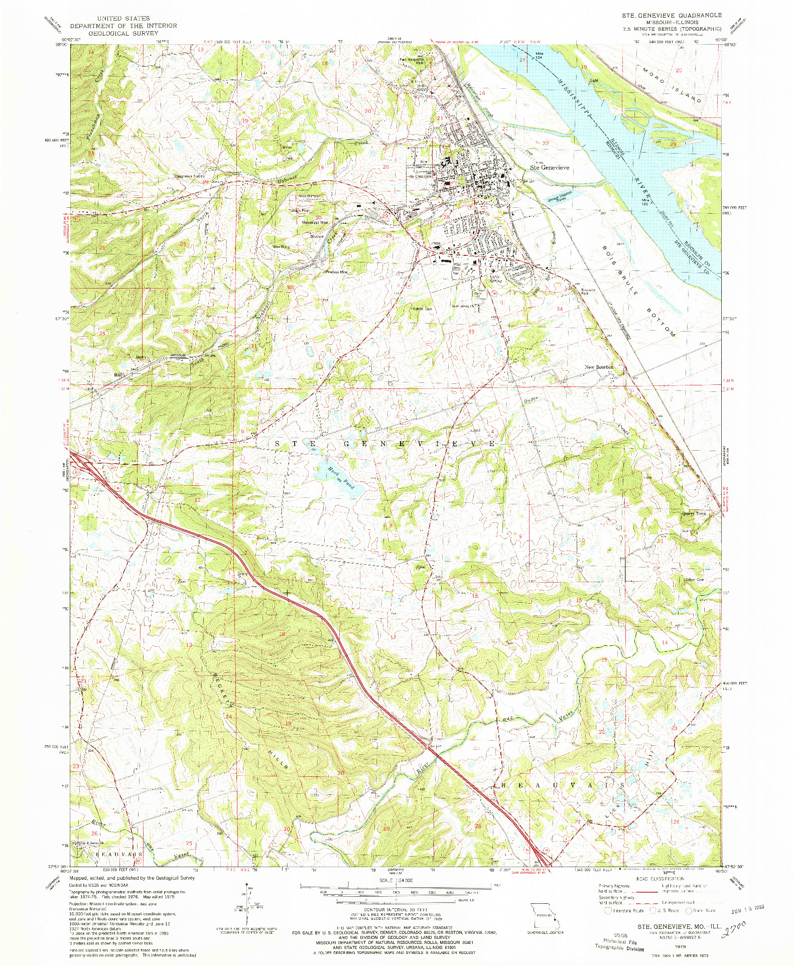 USGS 1:24000-SCALE QUADRANGLE FOR STE. GENEVIEVE, MO 1979