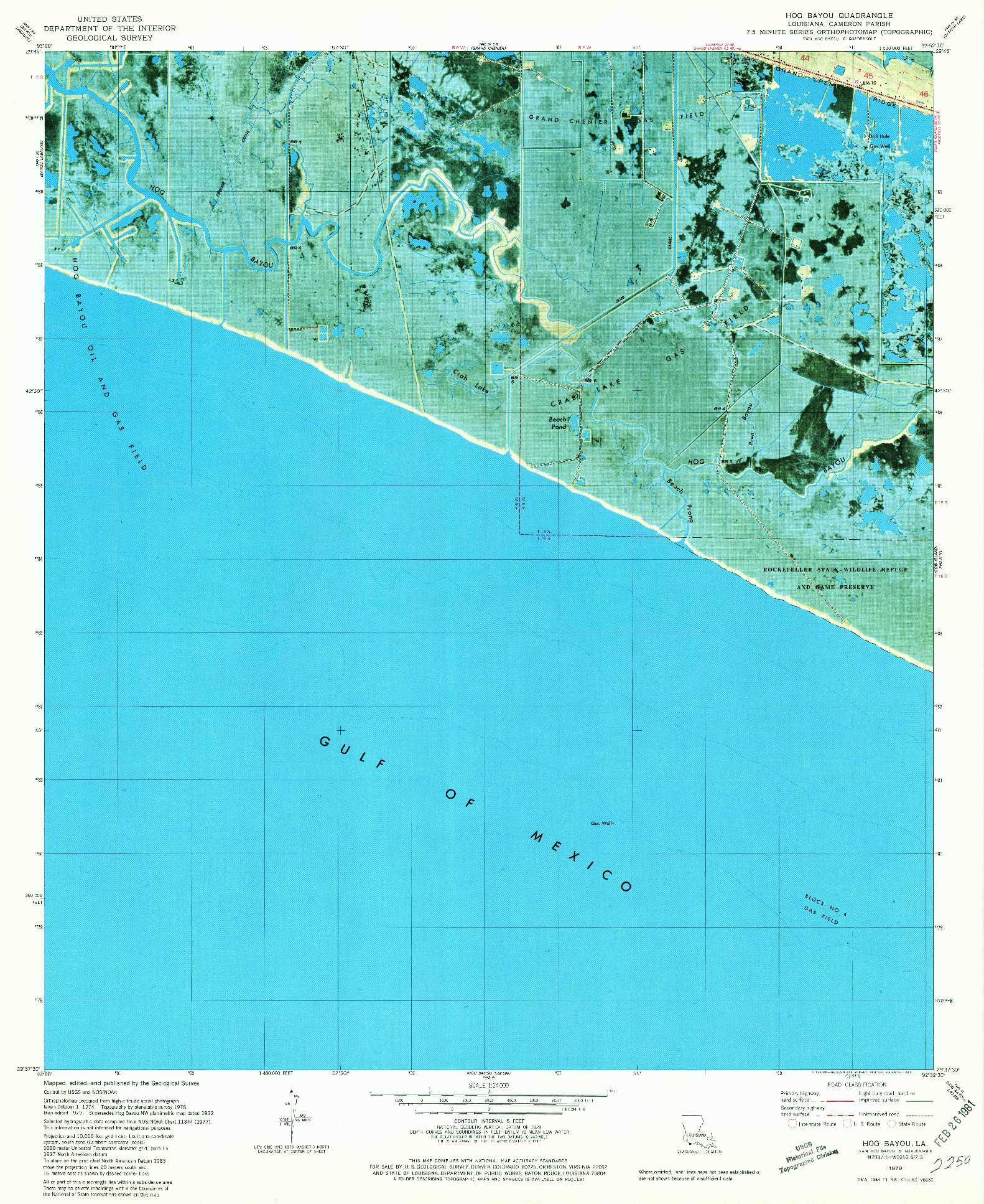 USGS 1:24000-SCALE QUADRANGLE FOR HOG BAYOU, LA 1979