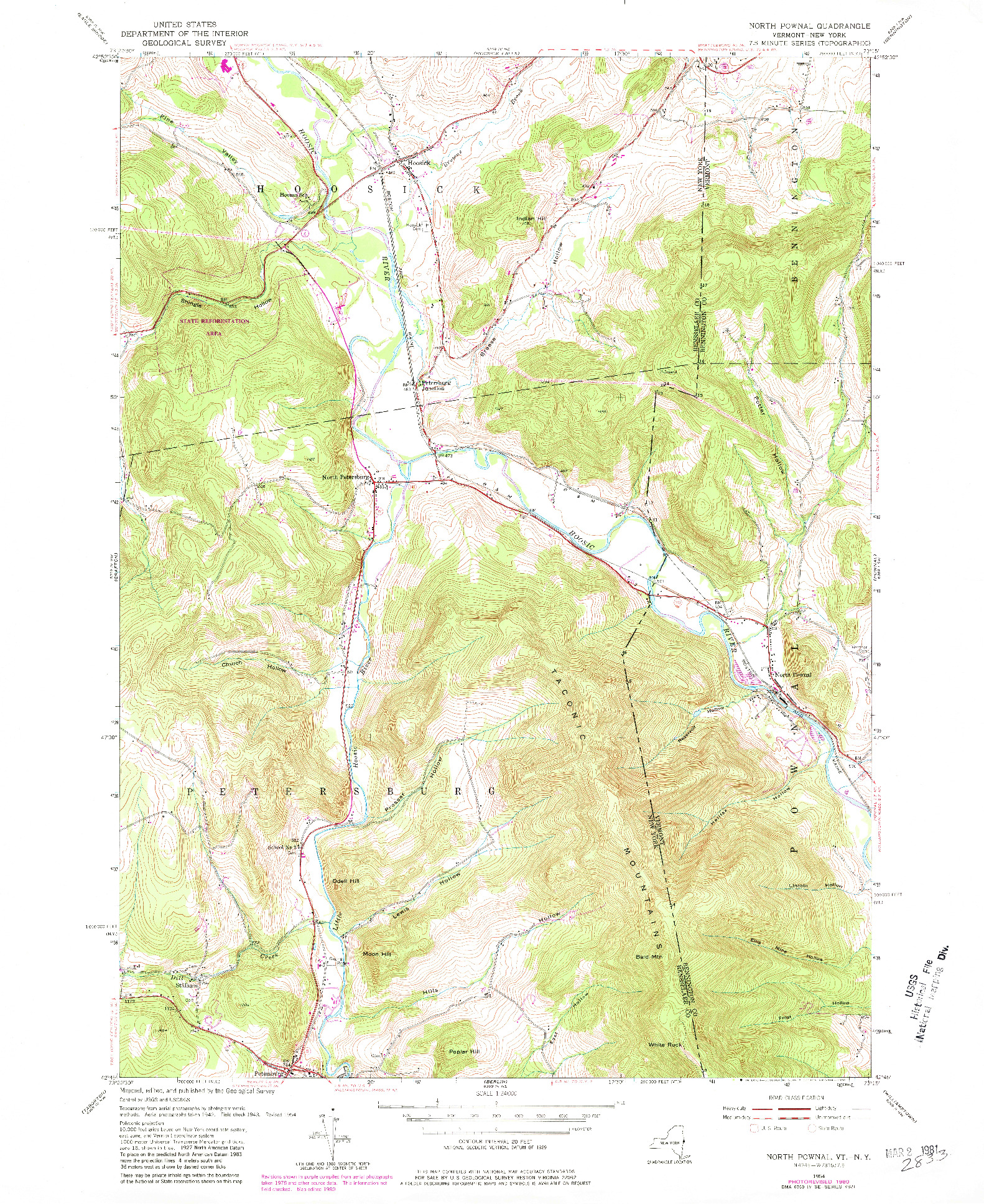 USGS 1:24000-SCALE QUADRANGLE FOR NORTH POWNAL, VT 1954