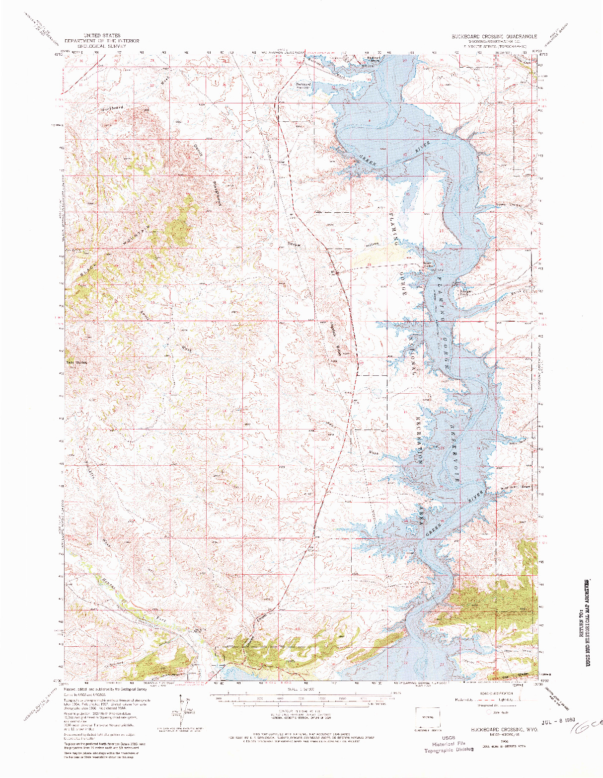 USGS 1:62500-SCALE QUADRANGLE FOR BUCKBOARD CROSSING, WY 1966