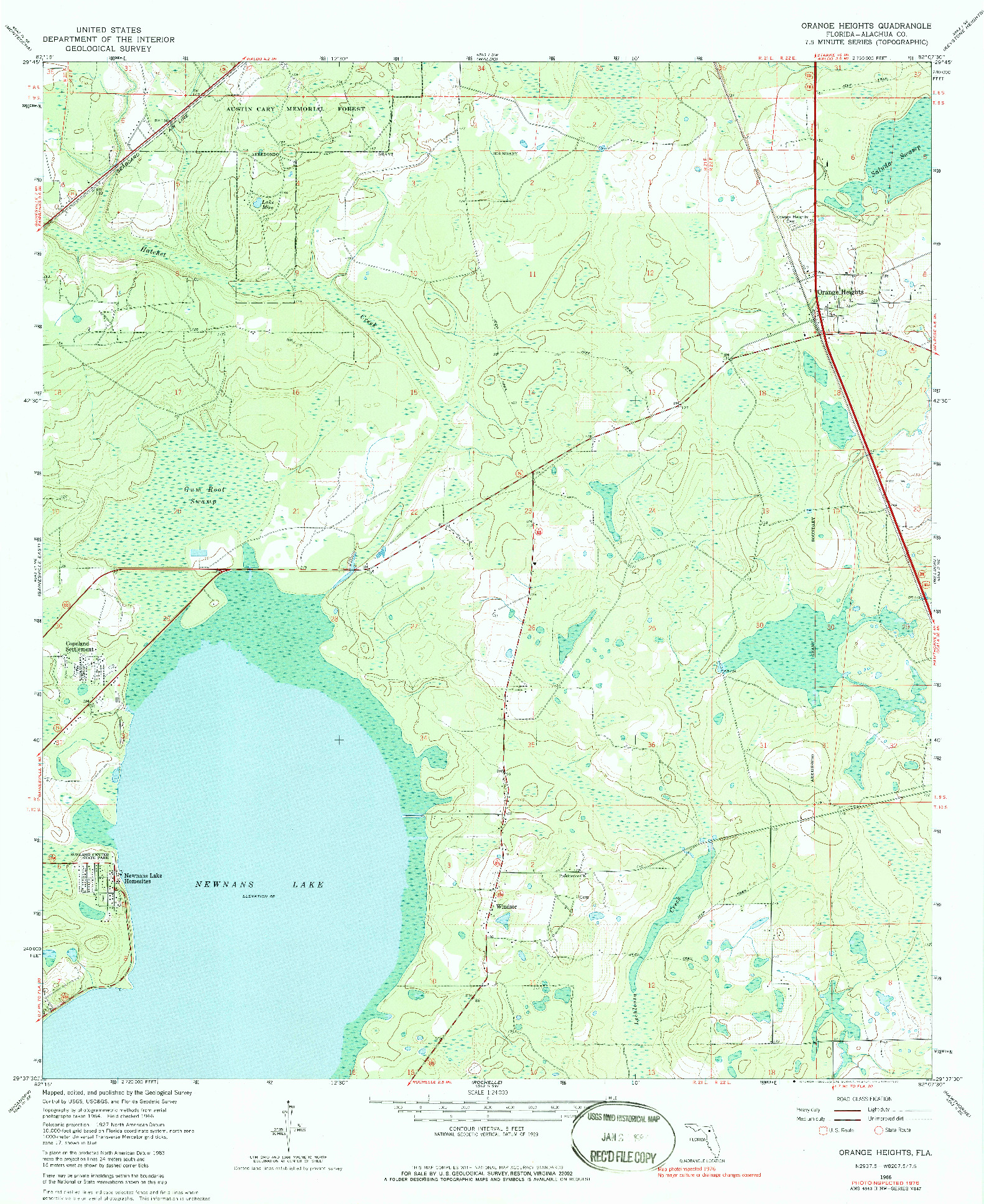 USGS 1:24000-SCALE QUADRANGLE FOR ORANGE HEIGHTS, FL 1966