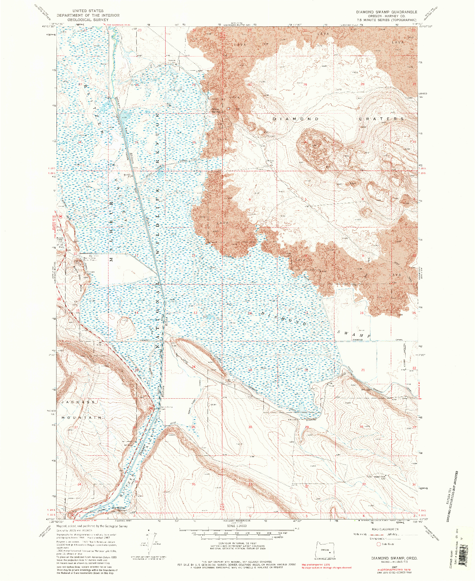 USGS 1:24000-SCALE QUADRANGLE FOR DIAMOND SWAMP, OR 1967