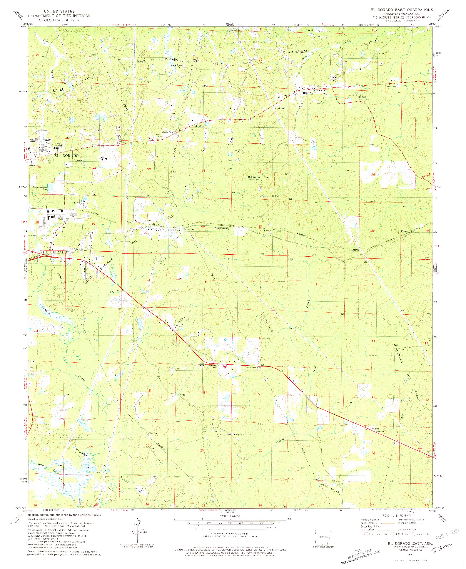 USGS 1:24000-SCALE QUADRANGLE FOR EL DORADO EAST, AR 1981