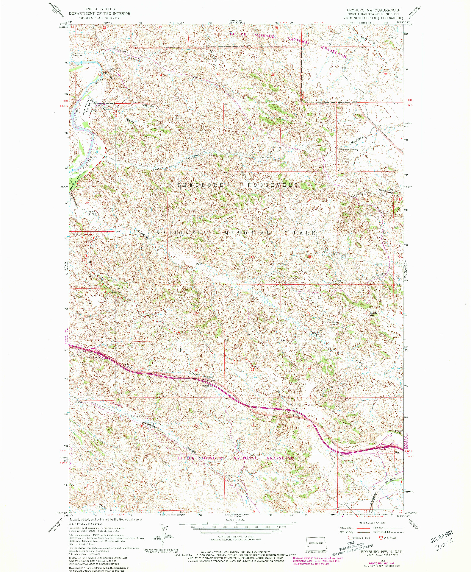 USGS 1:24000-SCALE QUADRANGLE FOR FRYBURG NW, ND 1962