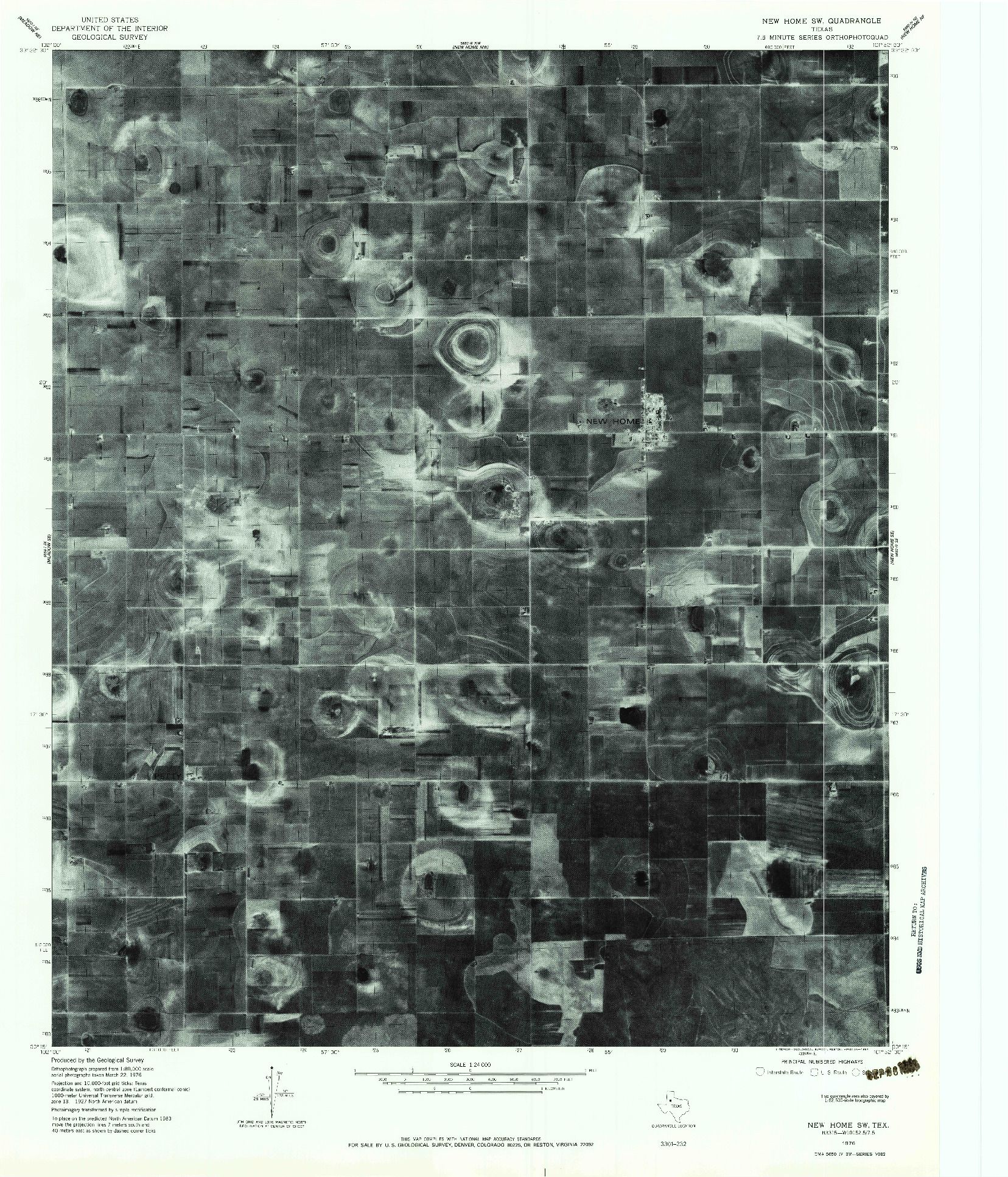 USGS 1:24000-SCALE QUADRANGLE FOR NEW HOME SW, TX 1976