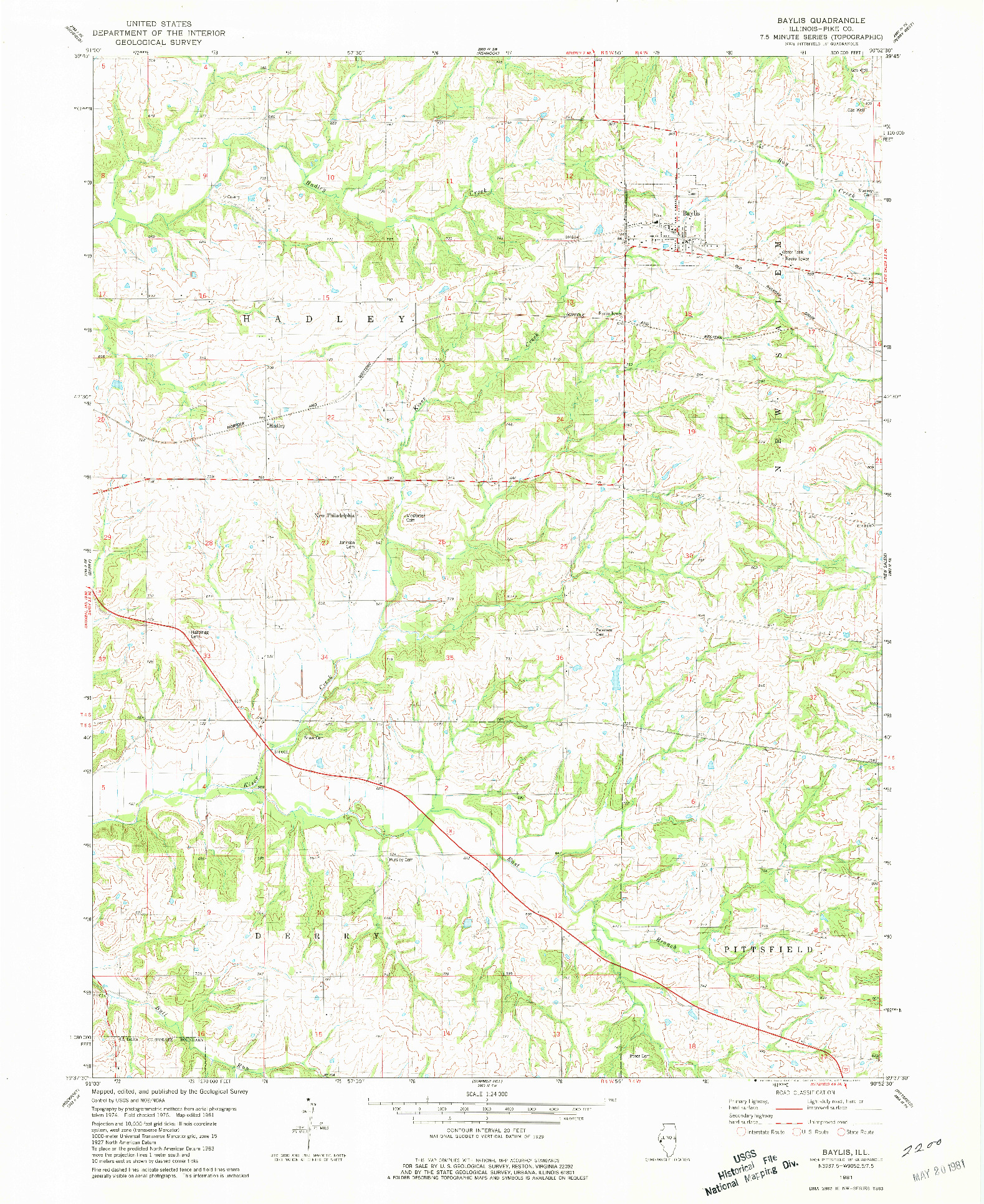 USGS 1:24000-SCALE QUADRANGLE FOR BAYLIS, IL 1981