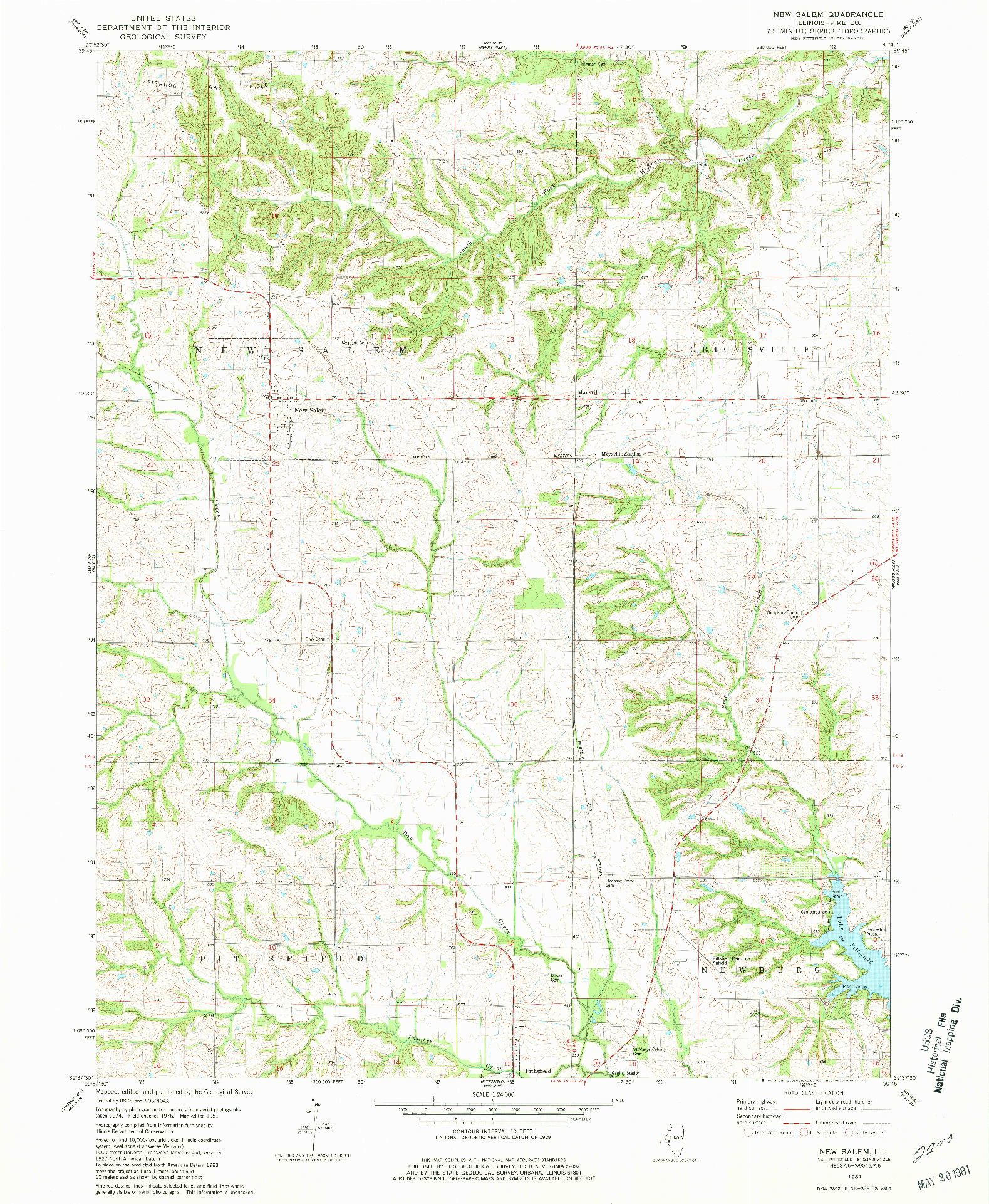 USGS 1:24000-SCALE QUADRANGLE FOR NEW SALEM, IL 1981