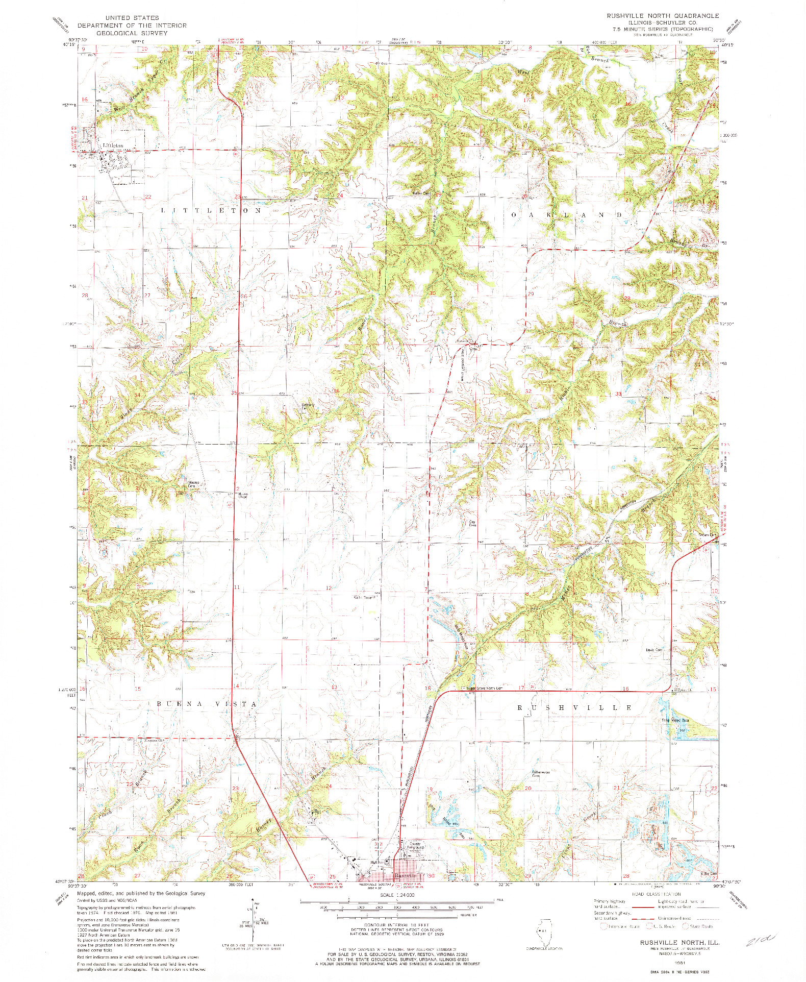 USGS 1:24000-SCALE QUADRANGLE FOR RUSHVILLE NORTH, IL 1981