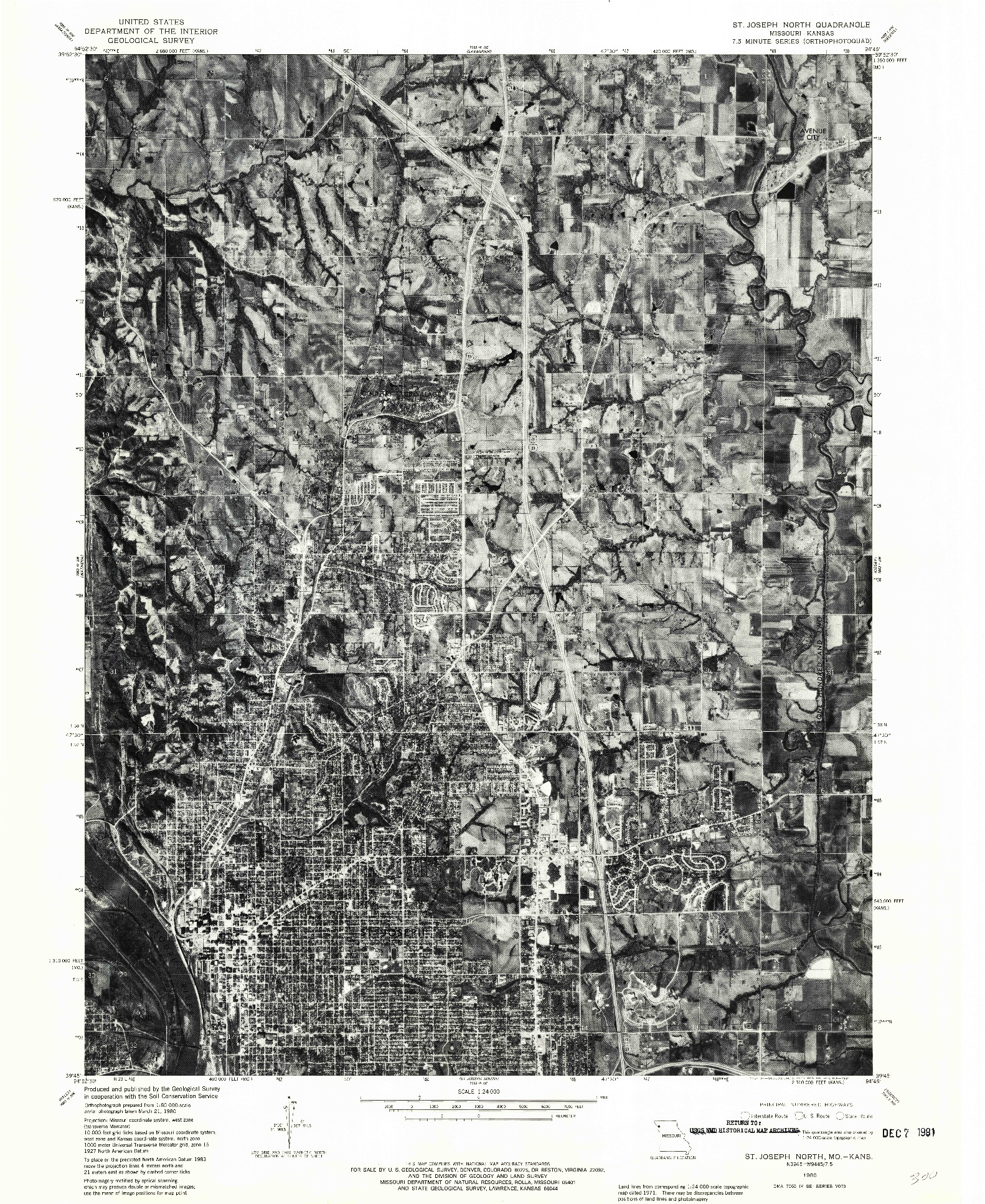 USGS 1:24000-SCALE QUADRANGLE FOR ST. JOSEPH NORTH, MO 1980
