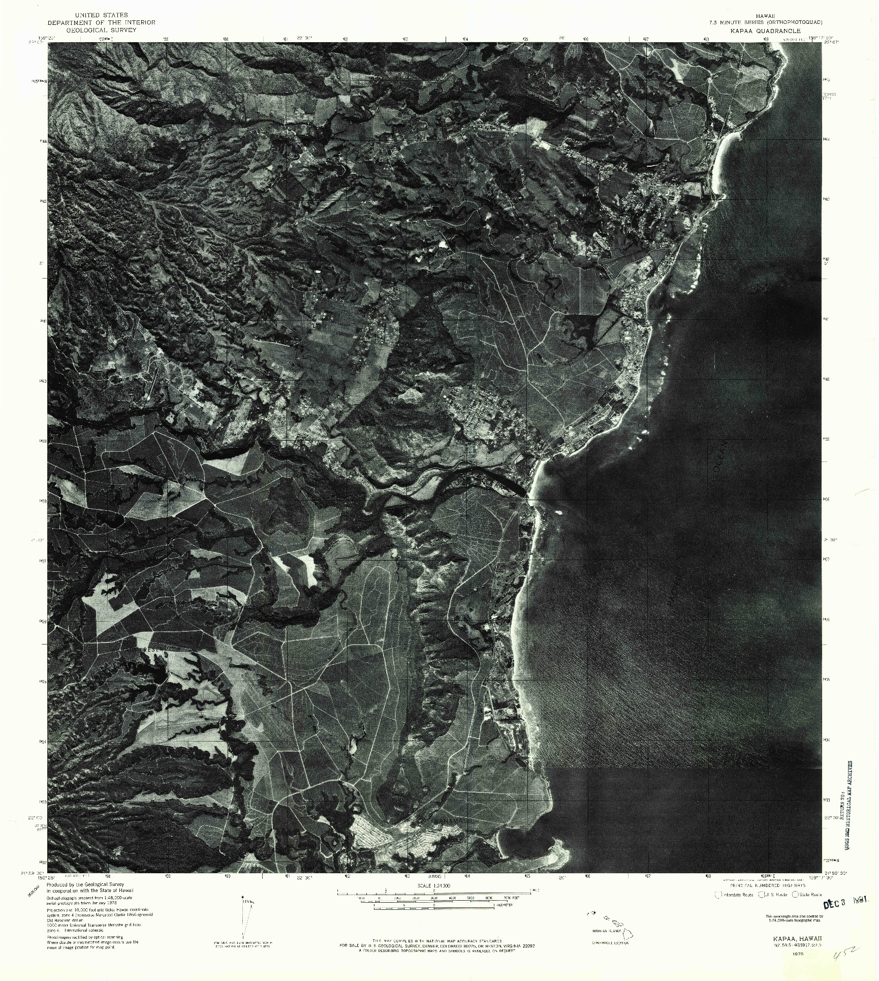 USGS 1:24000-SCALE QUADRANGLE FOR KAPAA, HI 1978