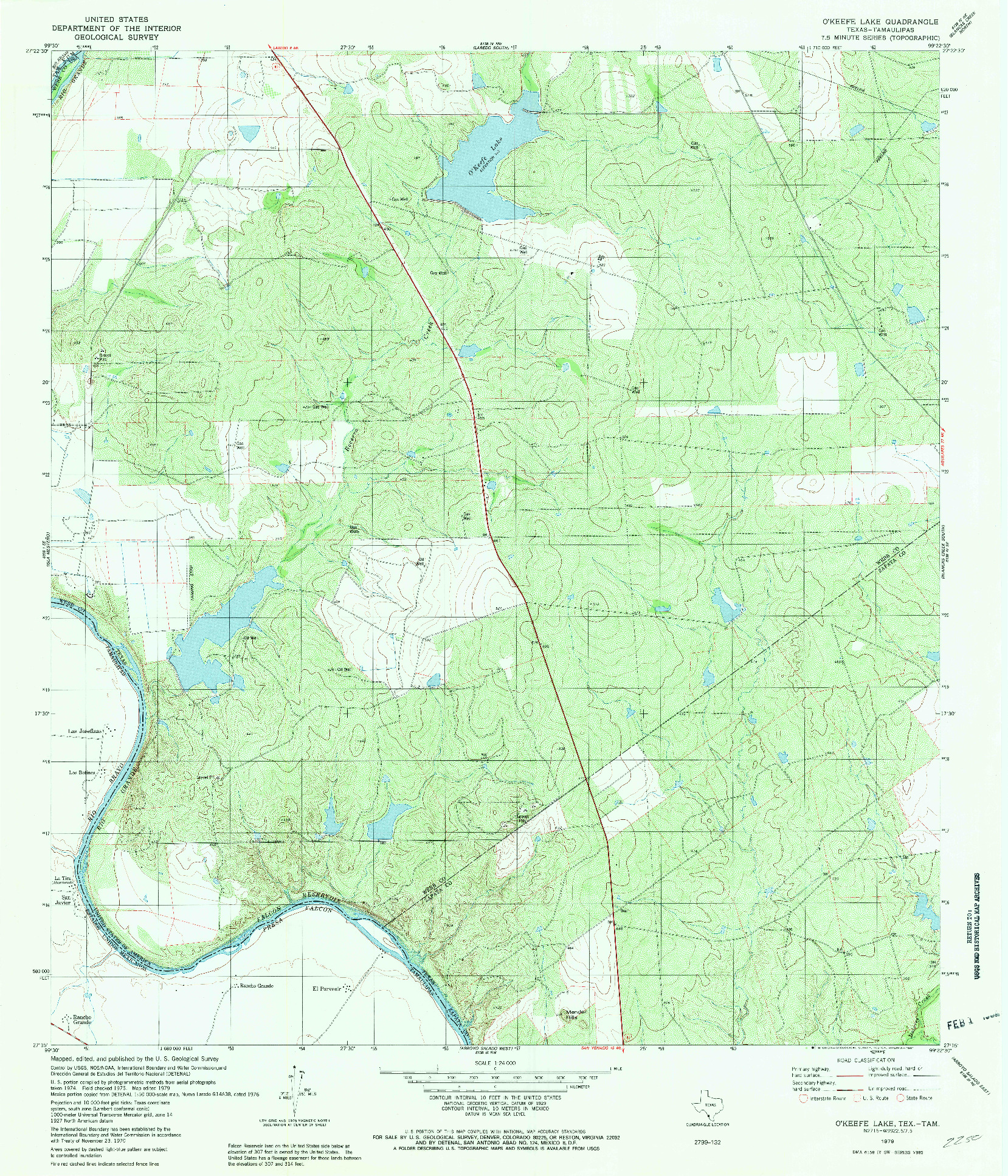 USGS 1:24000-SCALE QUADRANGLE FOR O'KEEFE LAKE, TX 1979