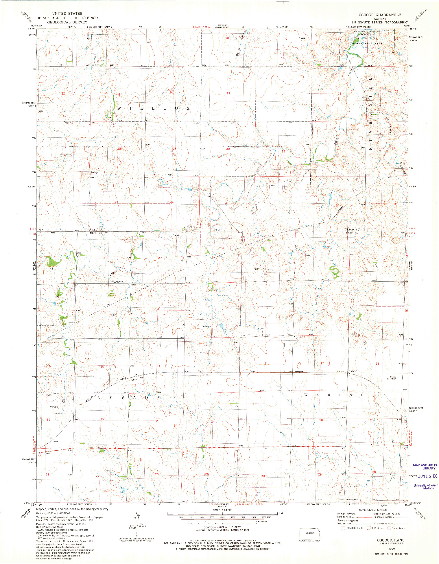 USGS 1:24000-SCALE QUADRANGLE FOR OSGOOD, KS 1980