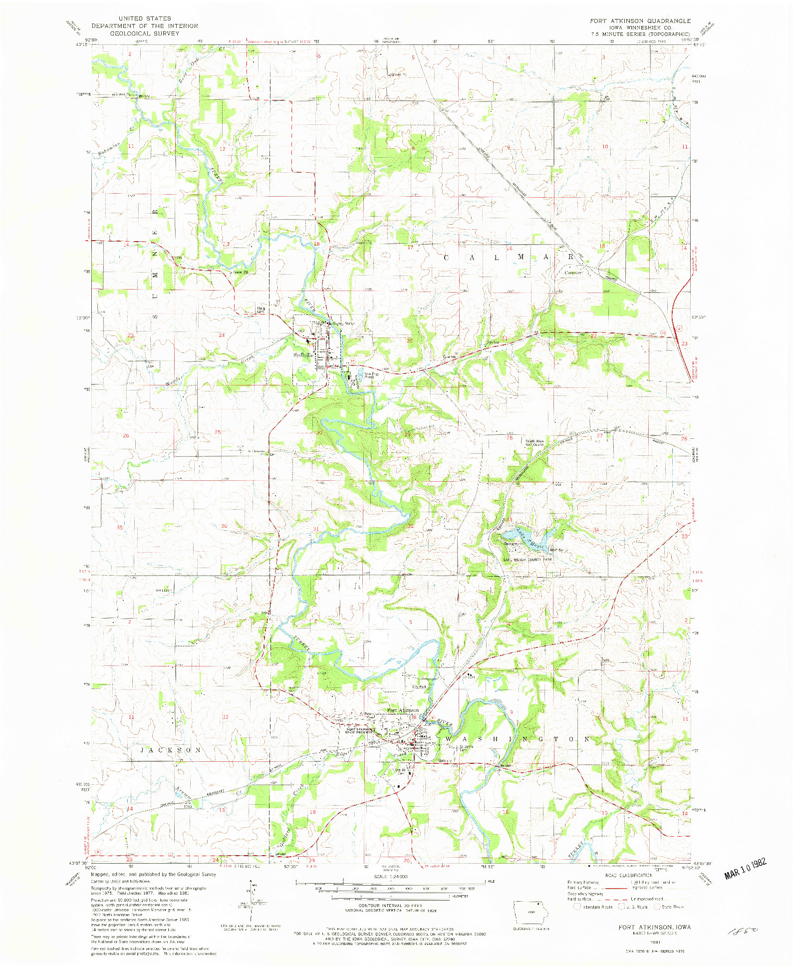 USGS 1:24000-SCALE QUADRANGLE FOR FORT ATKINSON, IA 1981