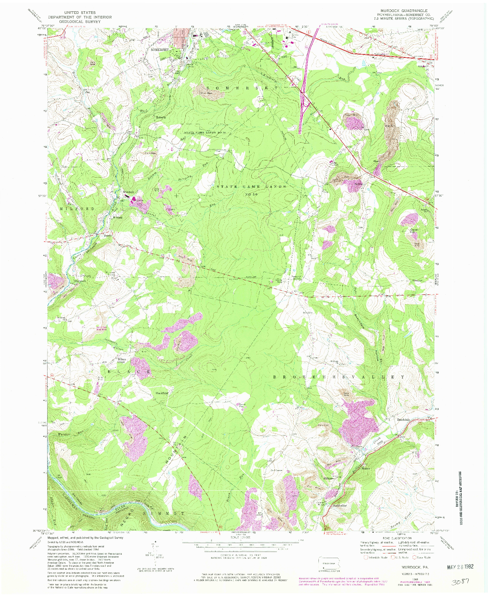 USGS 1:24000-SCALE QUADRANGLE FOR MURDOCK, PA 1968