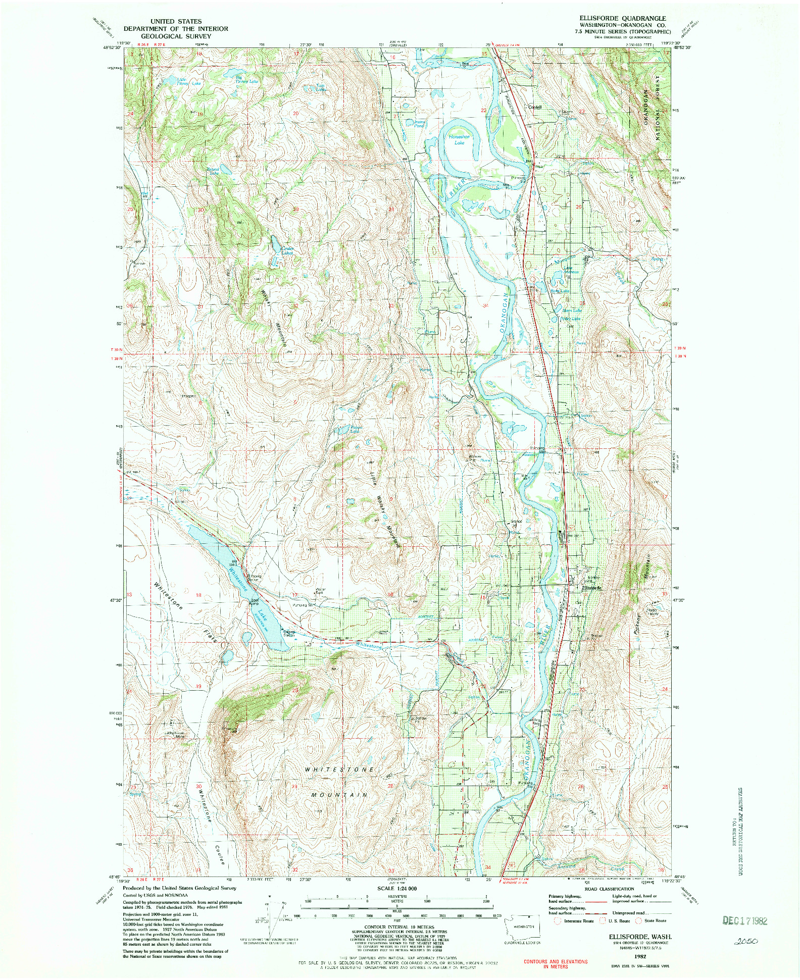 USGS 1:24000-SCALE QUADRANGLE FOR ELLISFORDE, WA 1982