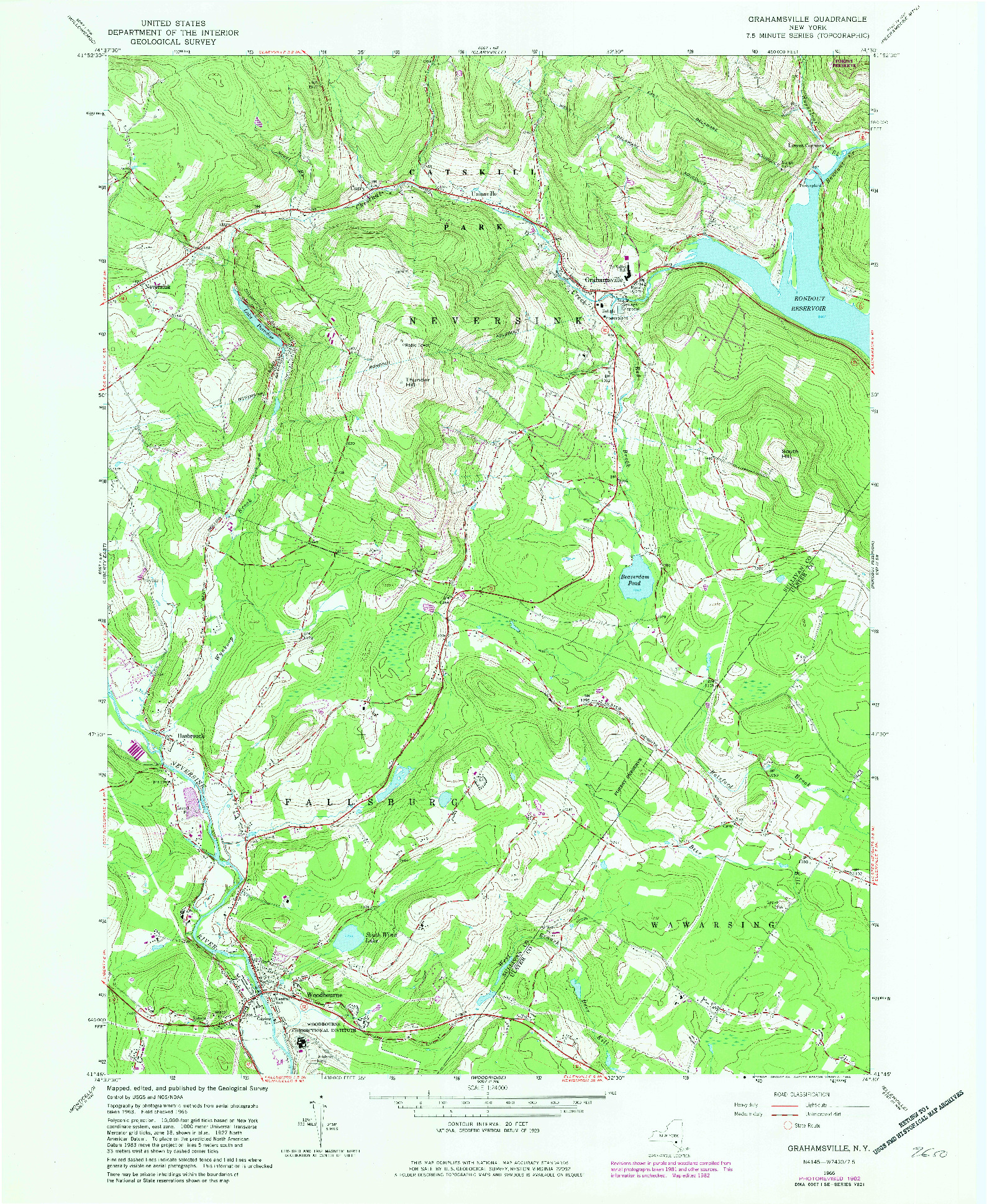 USGS 1:24000-SCALE QUADRANGLE FOR GRAHAMSVILLE, NY 1982