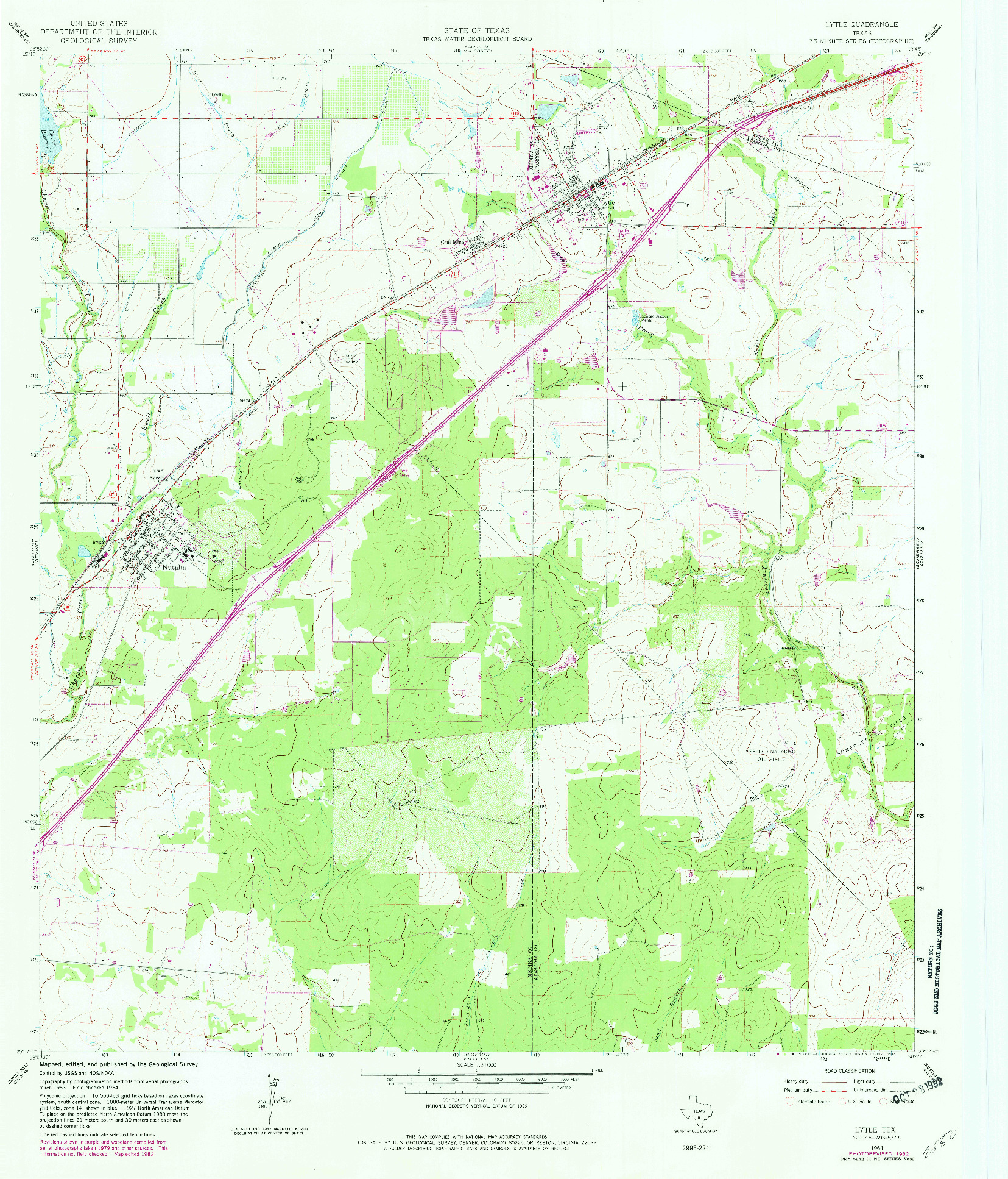 USGS 1:24000-SCALE QUADRANGLE FOR LYTLE, TX 1964