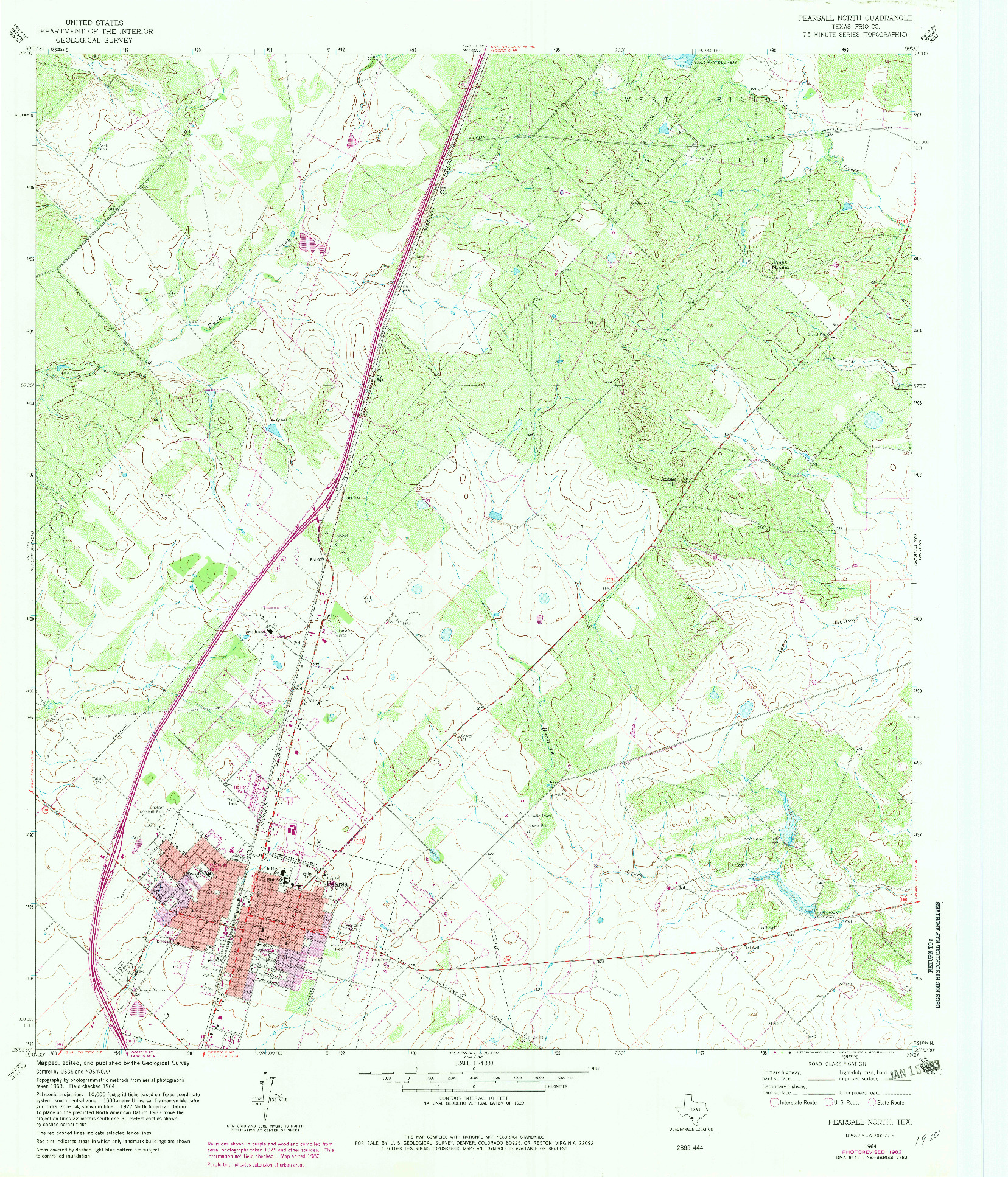 USGS 1:24000-SCALE QUADRANGLE FOR PEARSALL NORTH, TX 1964