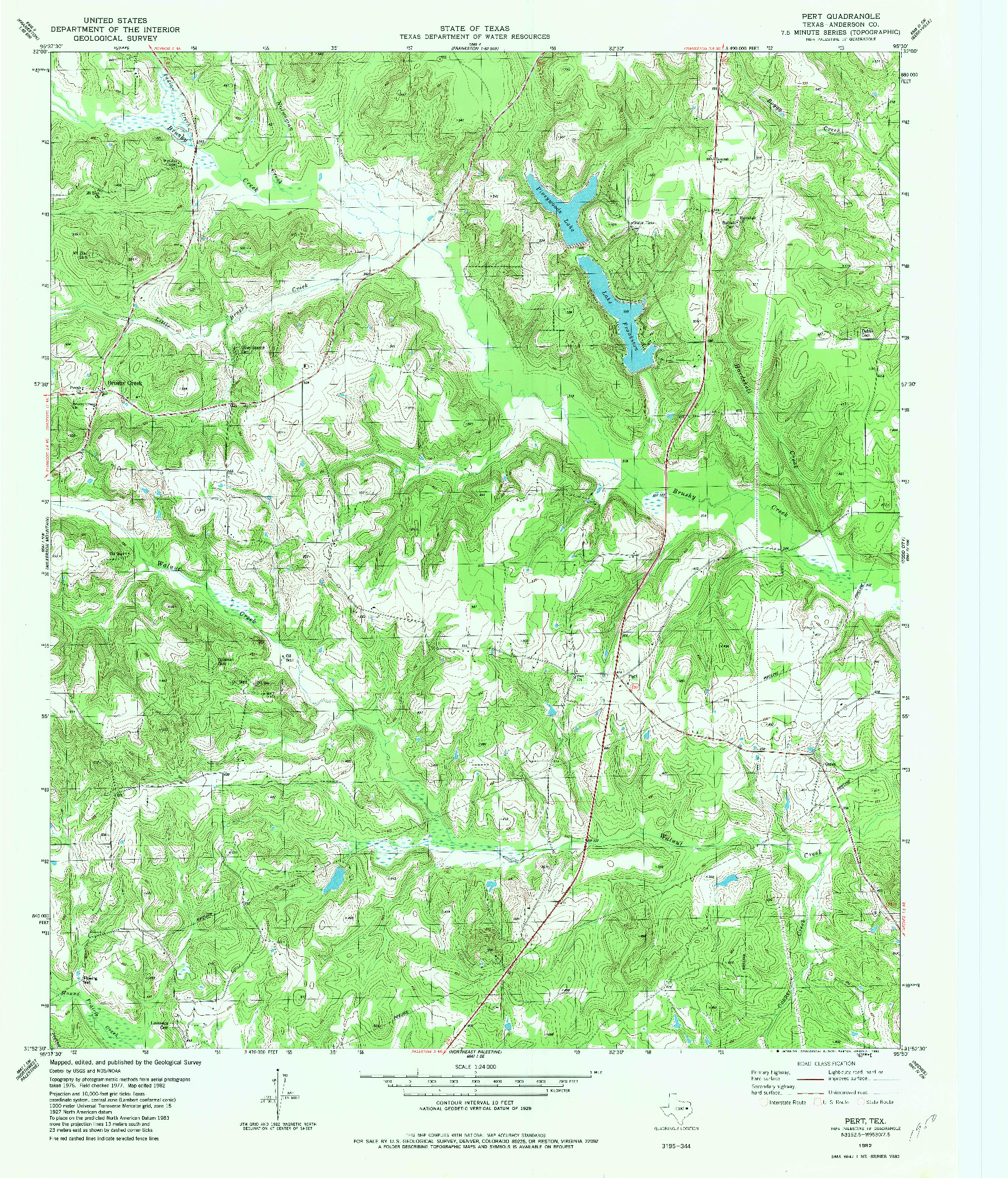 USGS 1:24000-SCALE QUADRANGLE FOR PERT, TX 1982