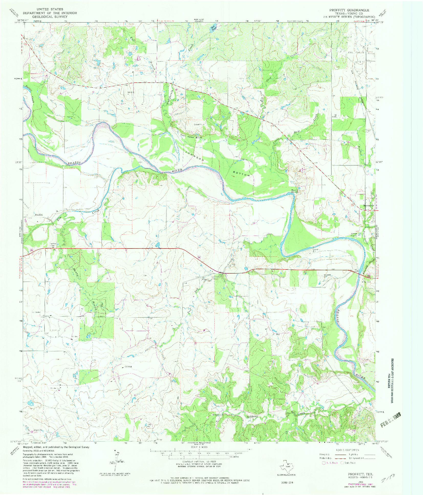 USGS 1:24000-SCALE QUADRANGLE FOR PROFFITT, TX 1966