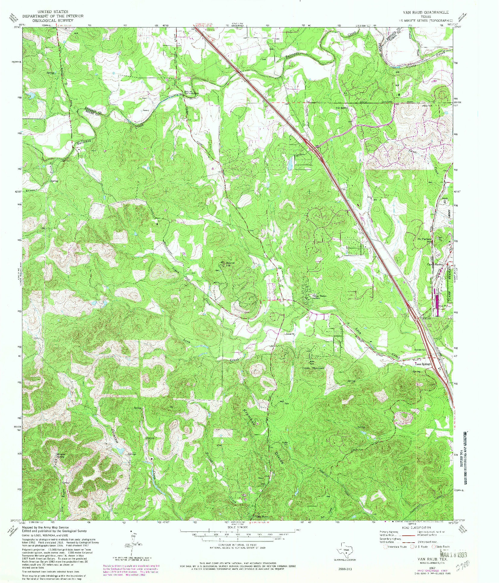 USGS 1:24000-SCALE QUADRANGLE FOR VAN RAUB, TX 1967