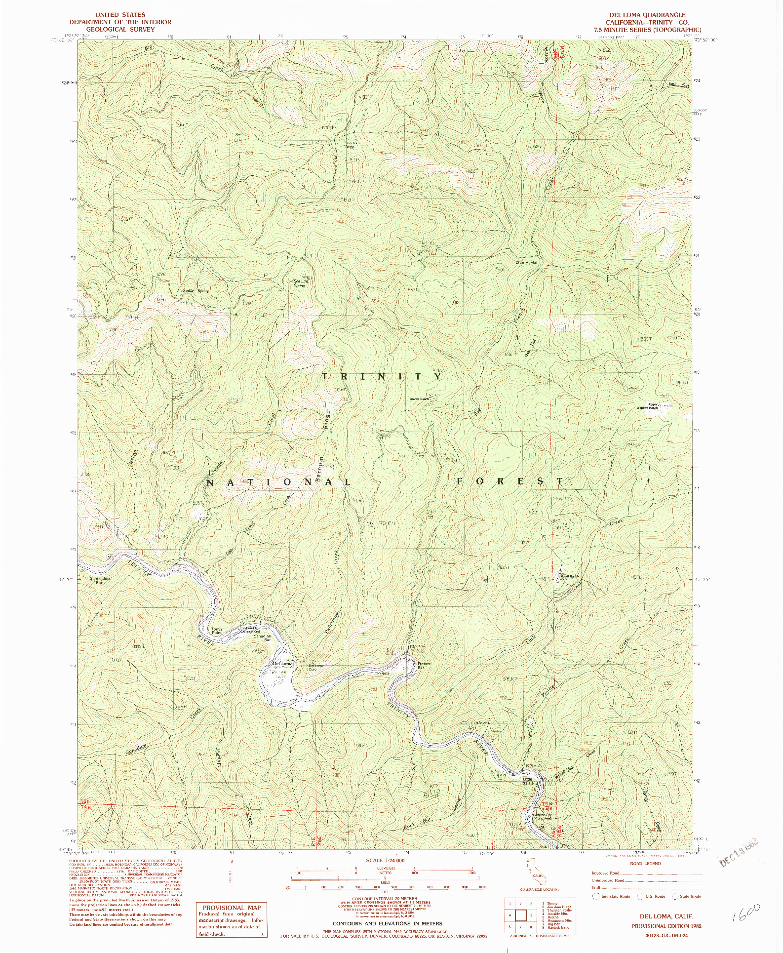 USGS 1:24000-SCALE QUADRANGLE FOR DEL LOMA, CA 1982