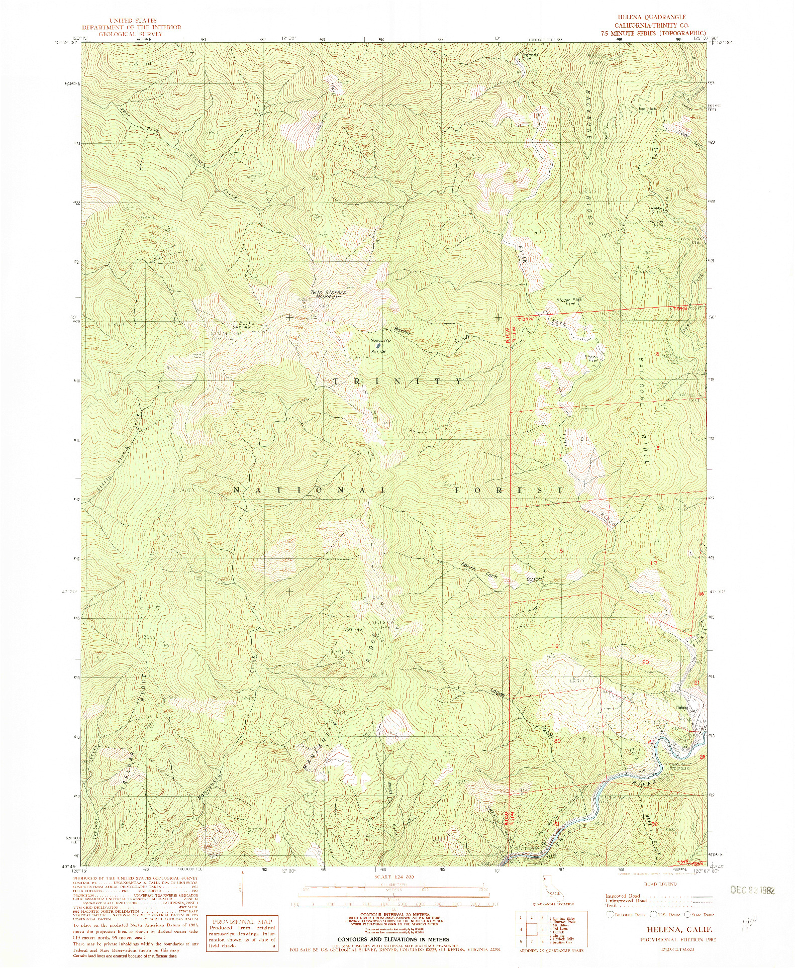 USGS 1:24000-SCALE QUADRANGLE FOR HELENA, CA 1982