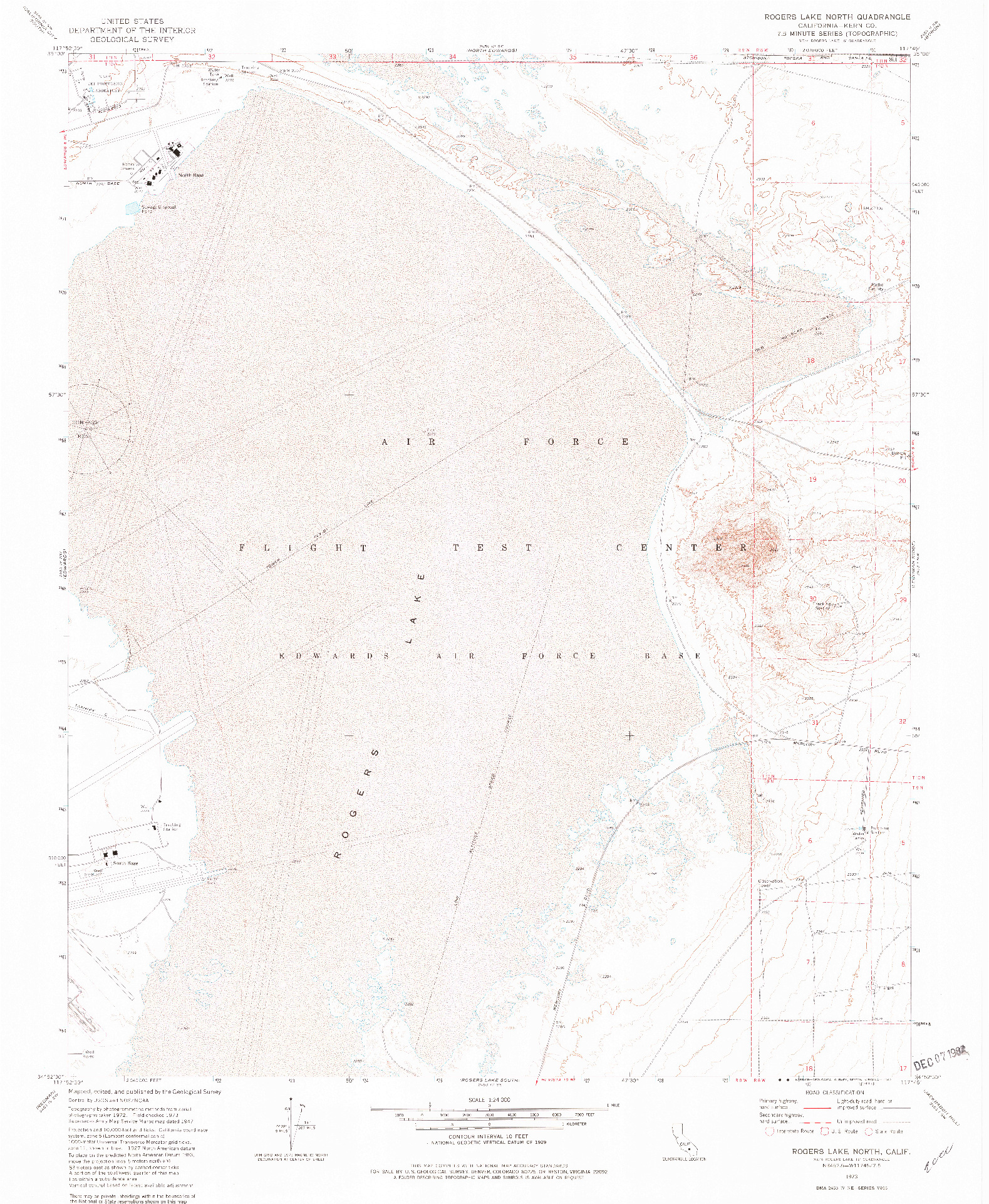 USGS 1:24000-SCALE QUADRANGLE FOR ROGERS LAKE NORTH, CA 1973