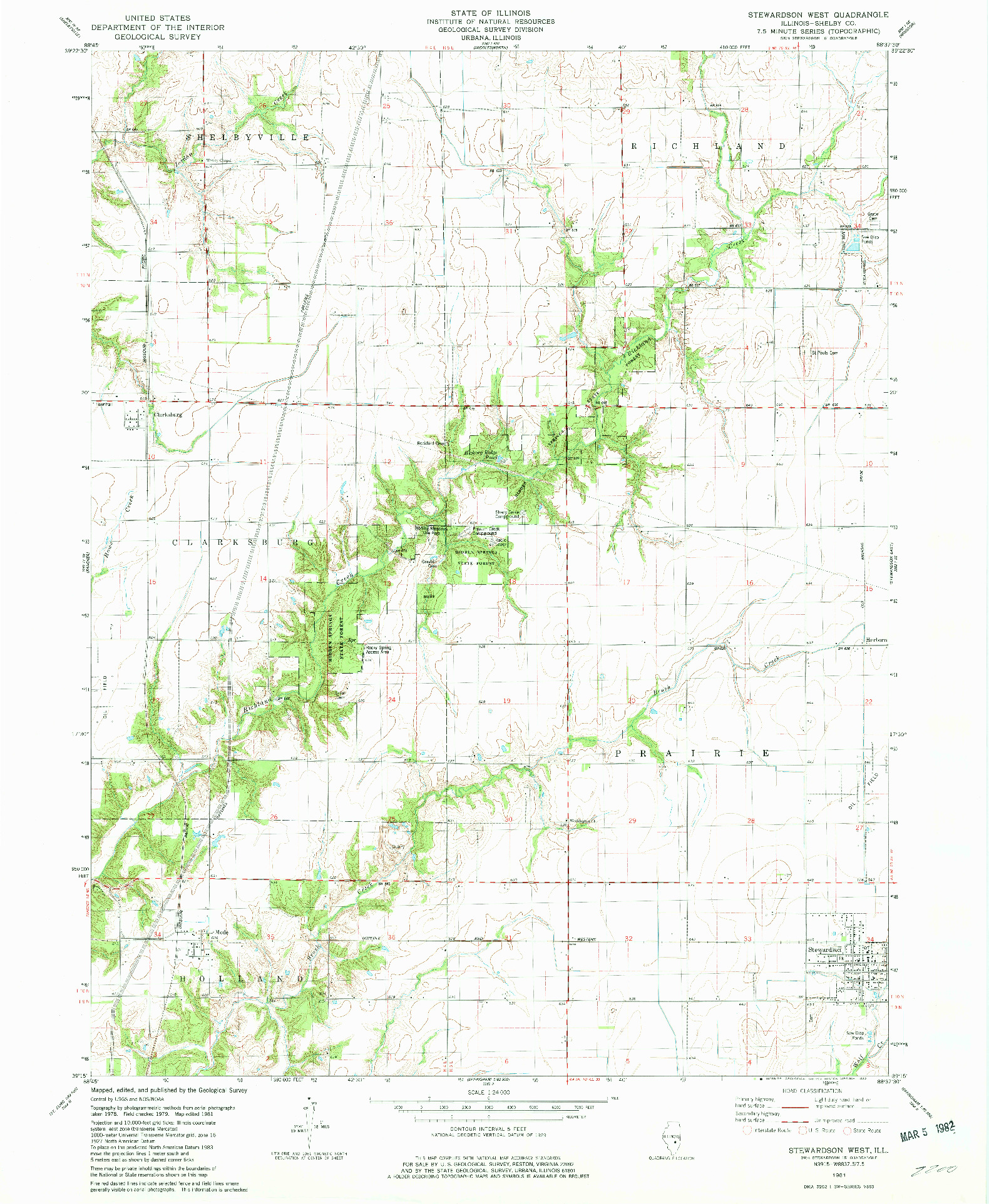 USGS 1:24000-SCALE QUADRANGLE FOR STEWARDSON WEST, IL 1981