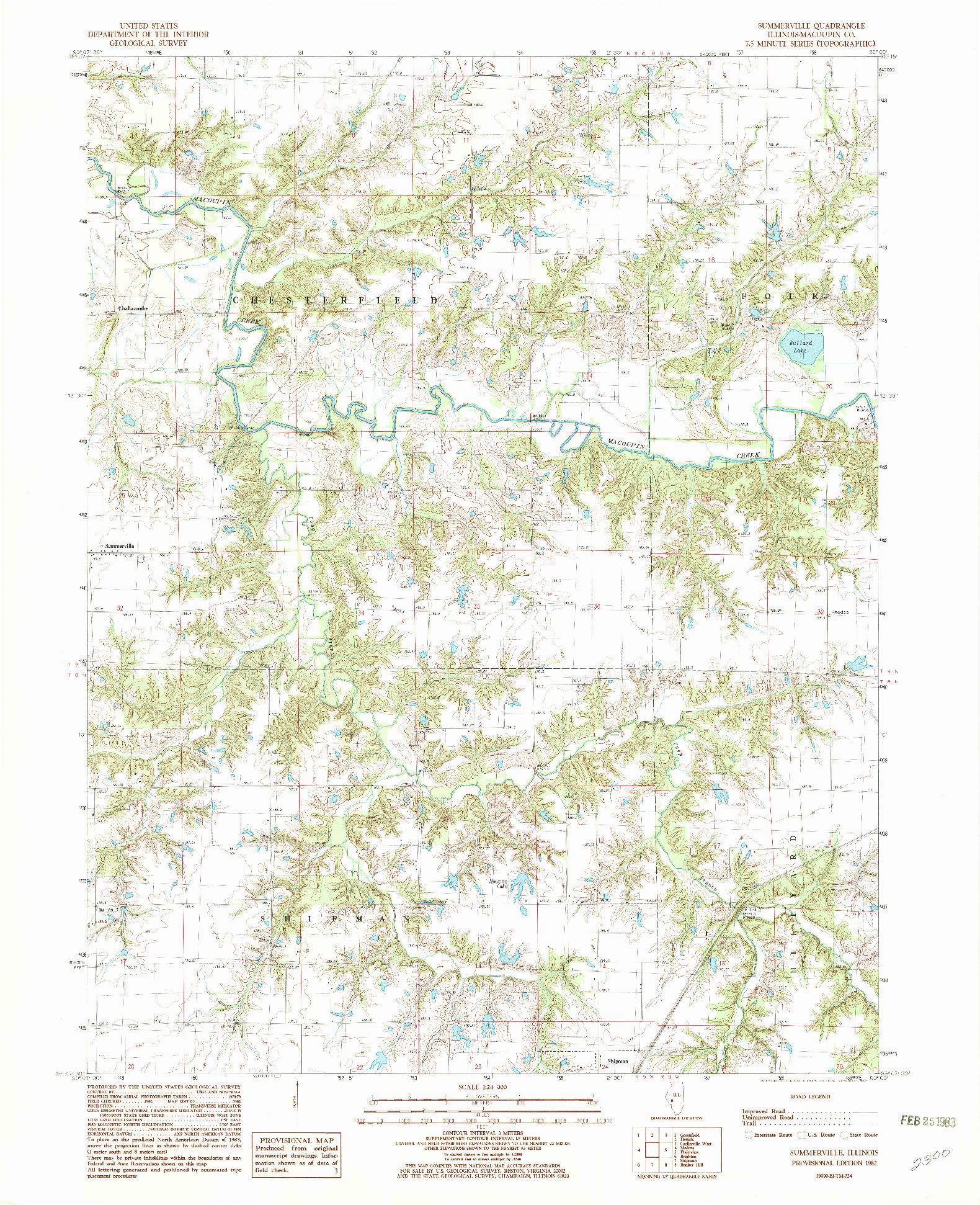 USGS 1:24000-SCALE QUADRANGLE FOR SUMMERVILLE, IL 1982