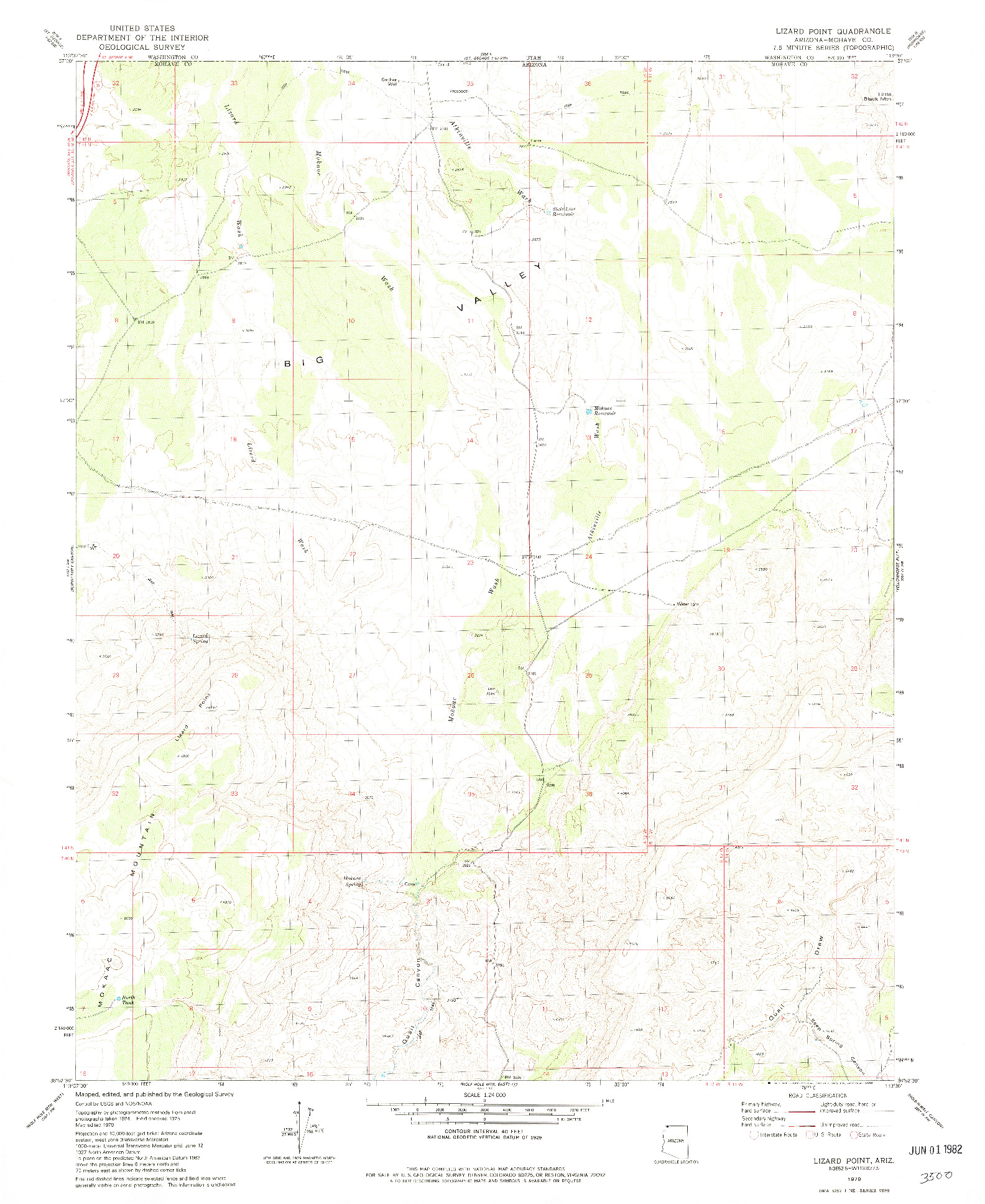 USGS 1:24000-SCALE QUADRANGLE FOR LIZARD POINT, AZ 1979