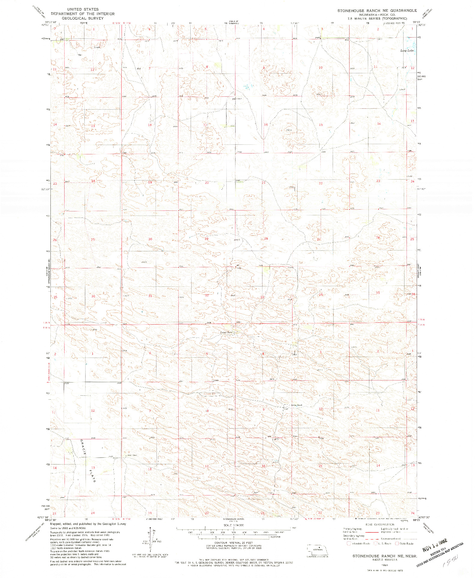 USGS 1:24000-SCALE QUADRANGLE FOR STONEHOUSE RANCH NE, NE 1981