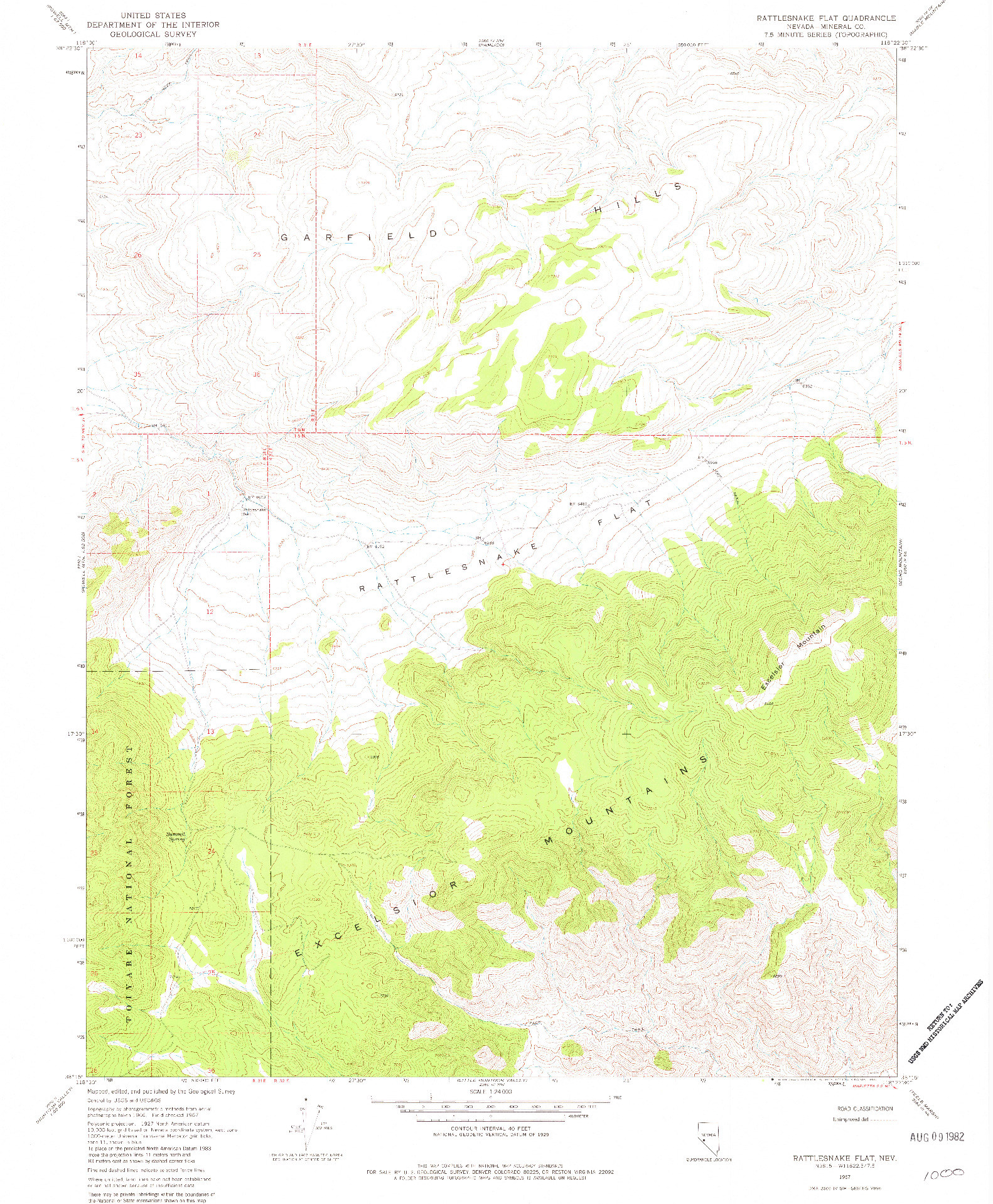 USGS 1:24000-SCALE QUADRANGLE FOR RATTLESNAKE FLAT, NV 1967