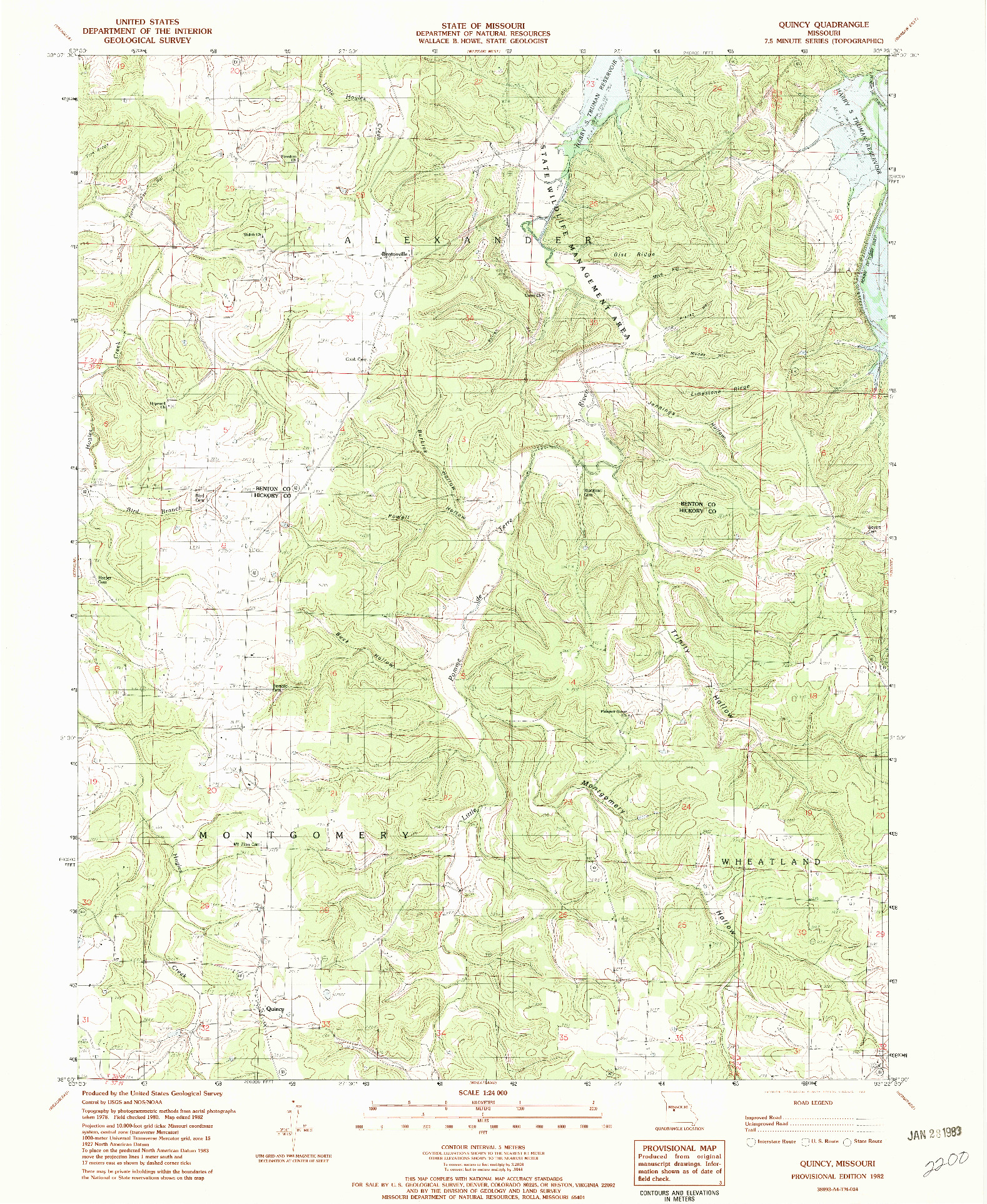 USGS 1:24000-SCALE QUADRANGLE FOR QUINCY, MO 1982