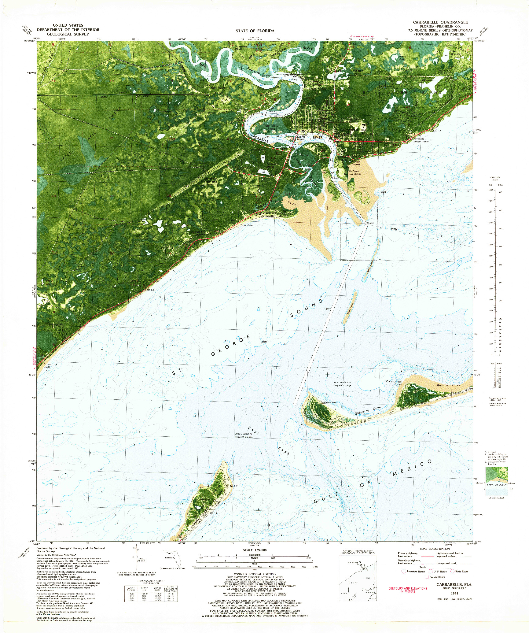 USGS 1:24000-SCALE QUADRANGLE FOR CARRABELLE, FL 1981