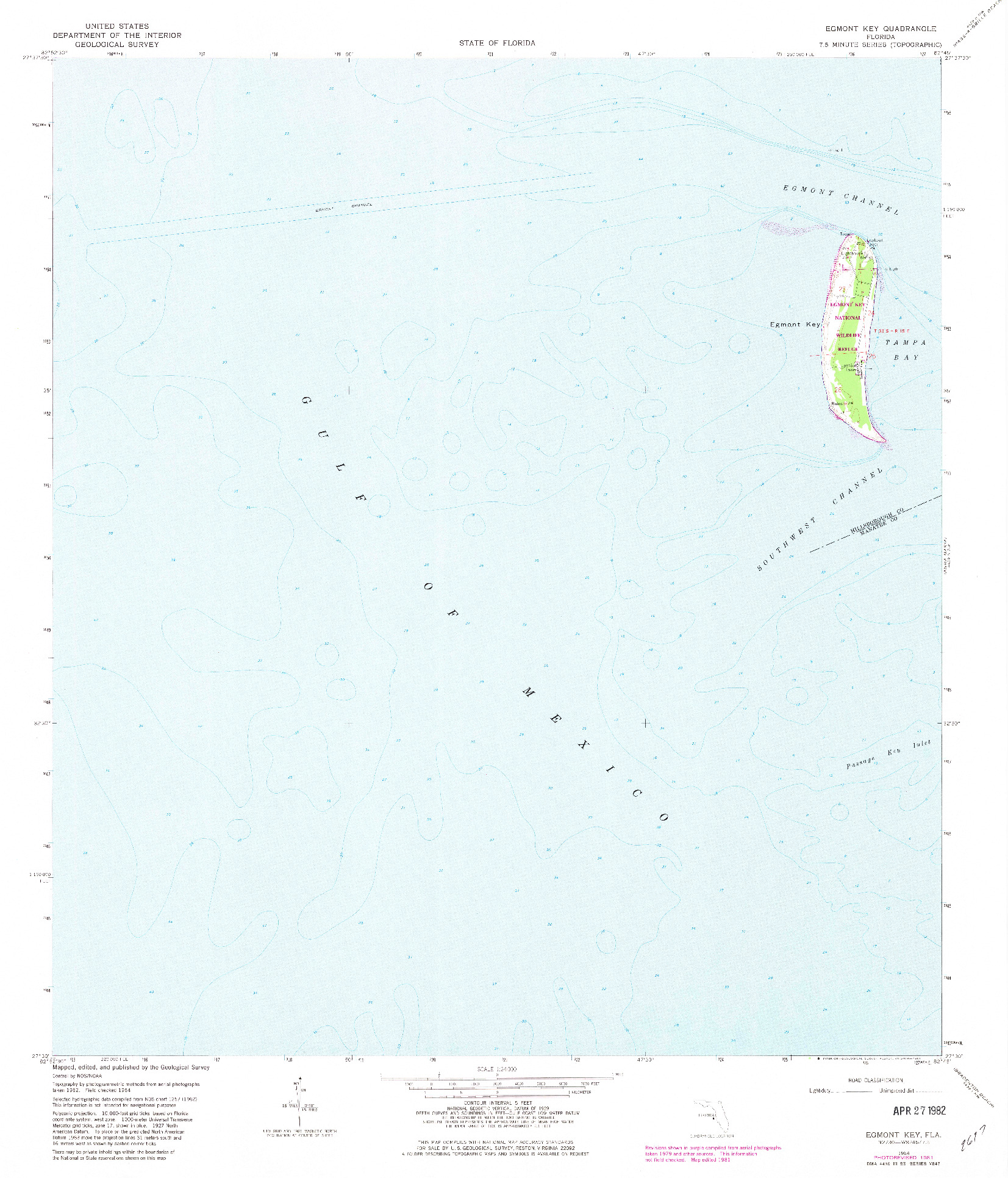 USGS 1:24000-SCALE QUADRANGLE FOR EGMONT KEY, FL 1964