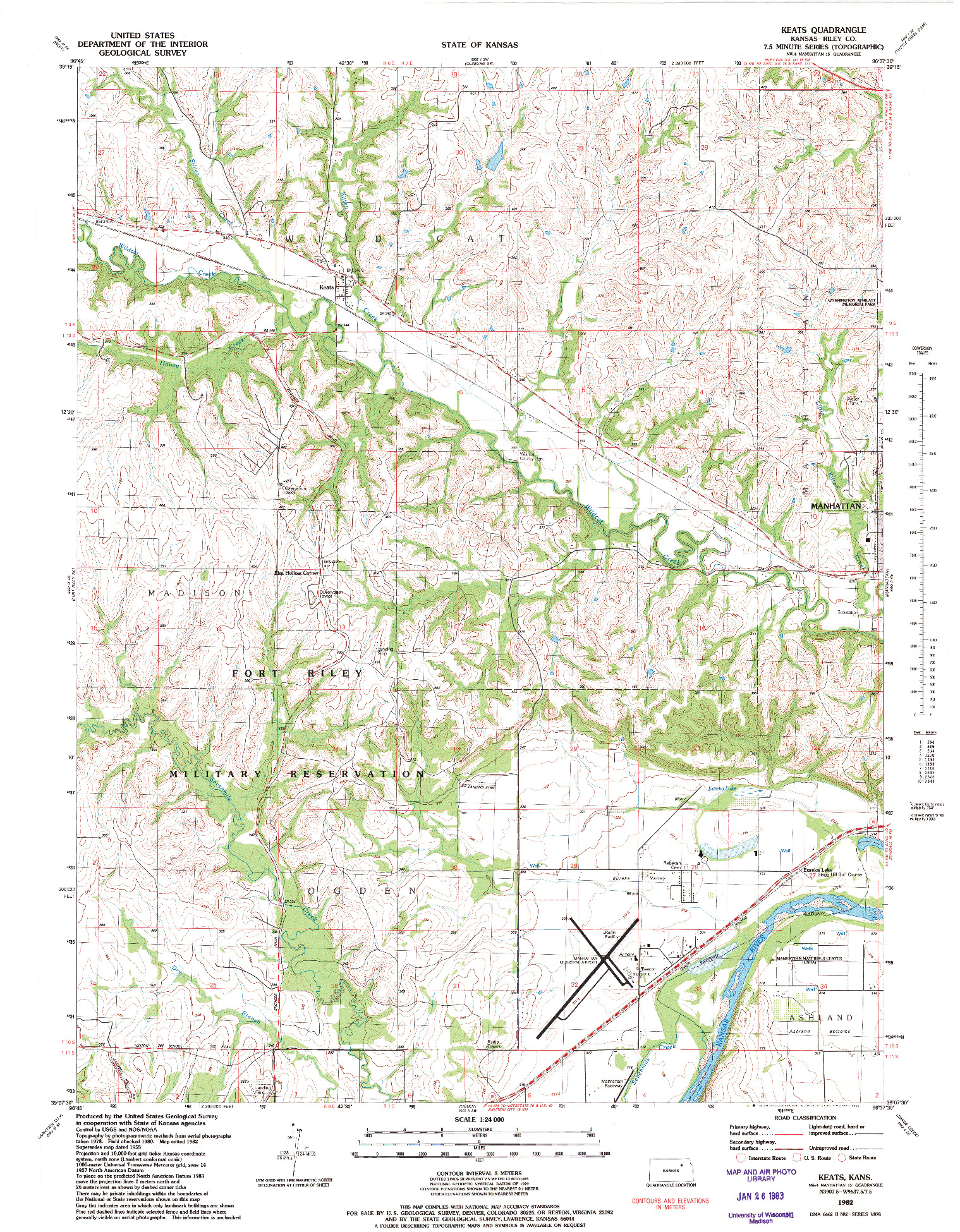 USGS 1:24000-SCALE QUADRANGLE FOR KEATS, KS 1982