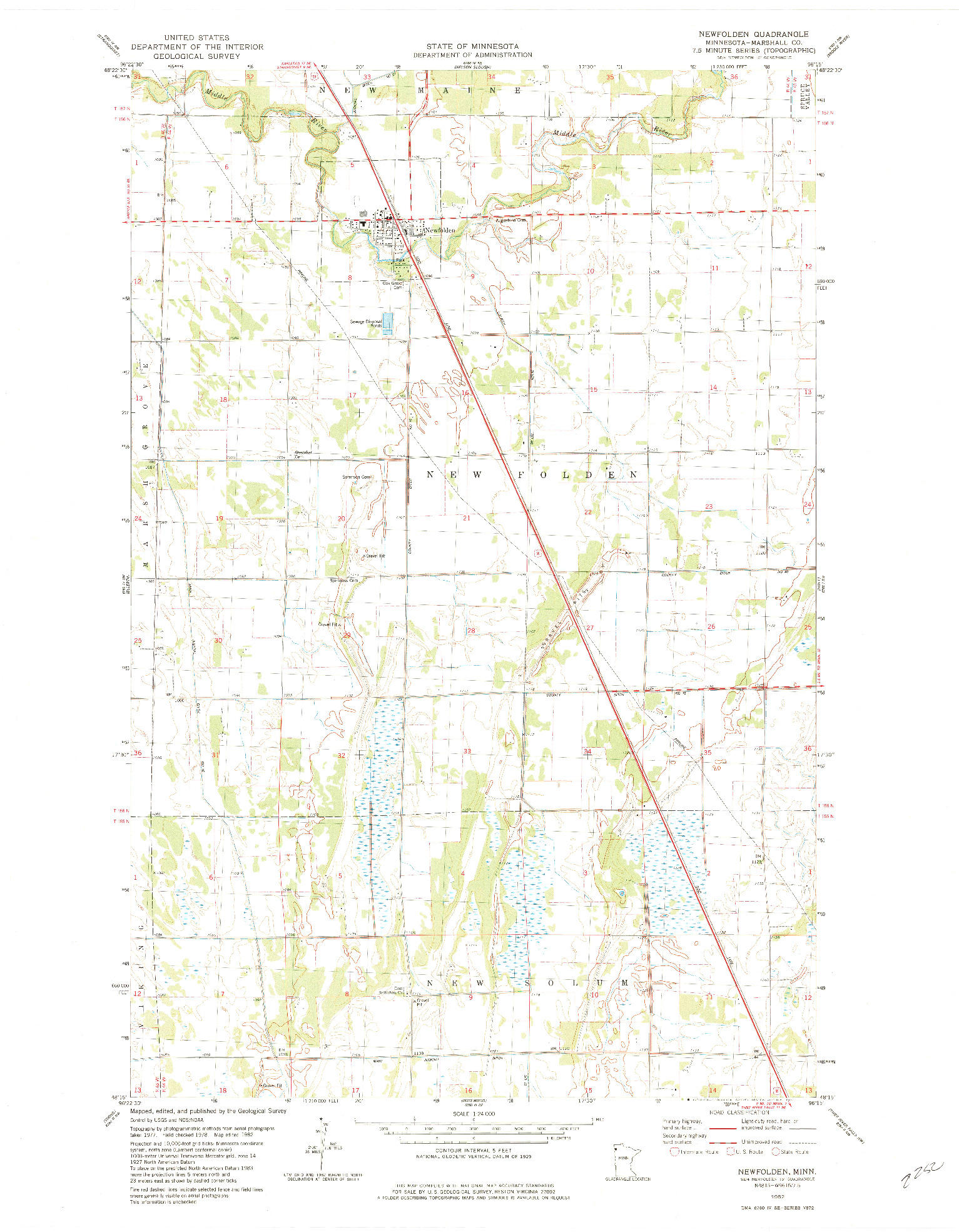 USGS 1:24000-SCALE QUADRANGLE FOR NEWFOLDEN, MN 1982