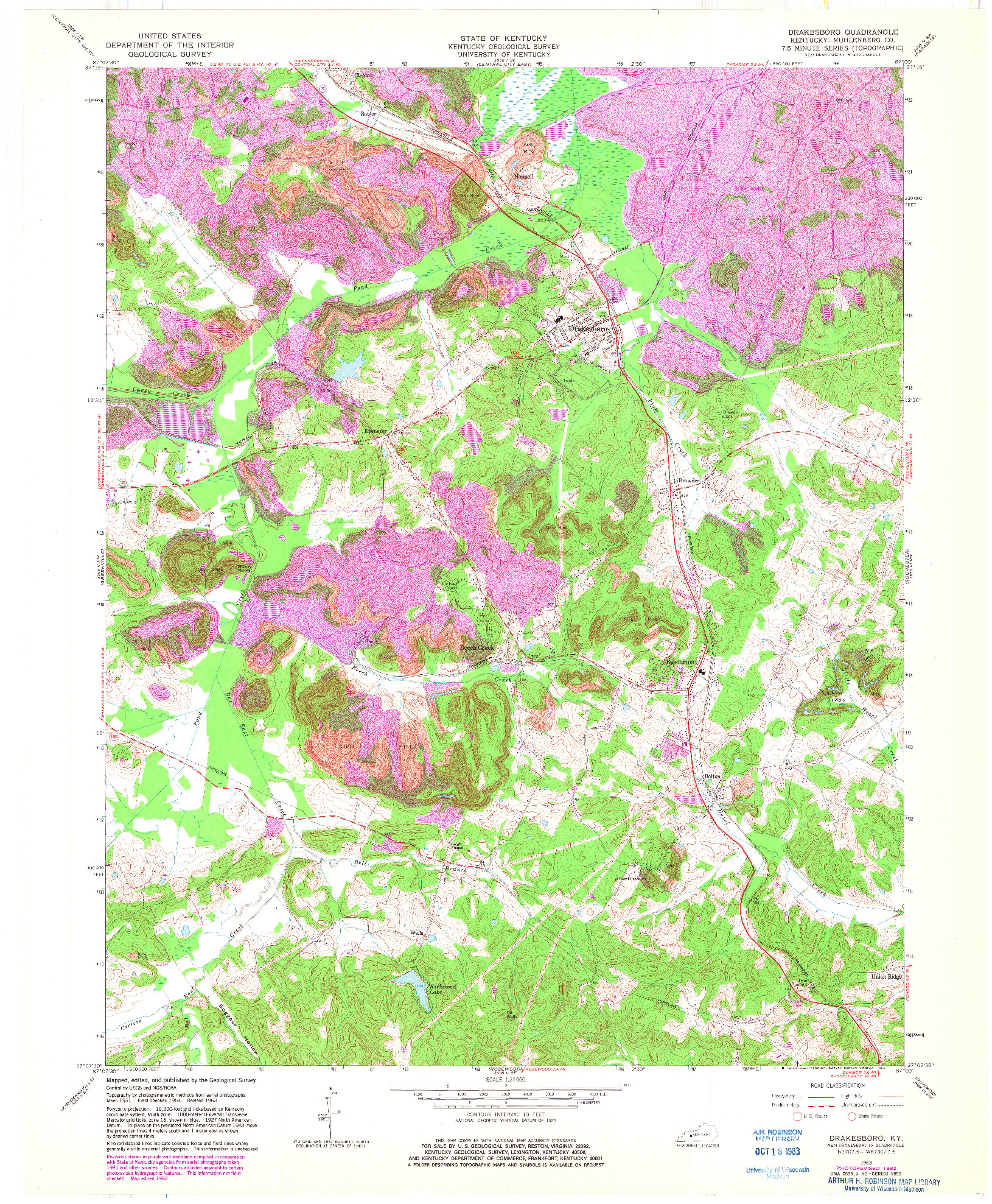 USGS 1:24000-SCALE QUADRANGLE FOR DRAKESBORO, KY 1963