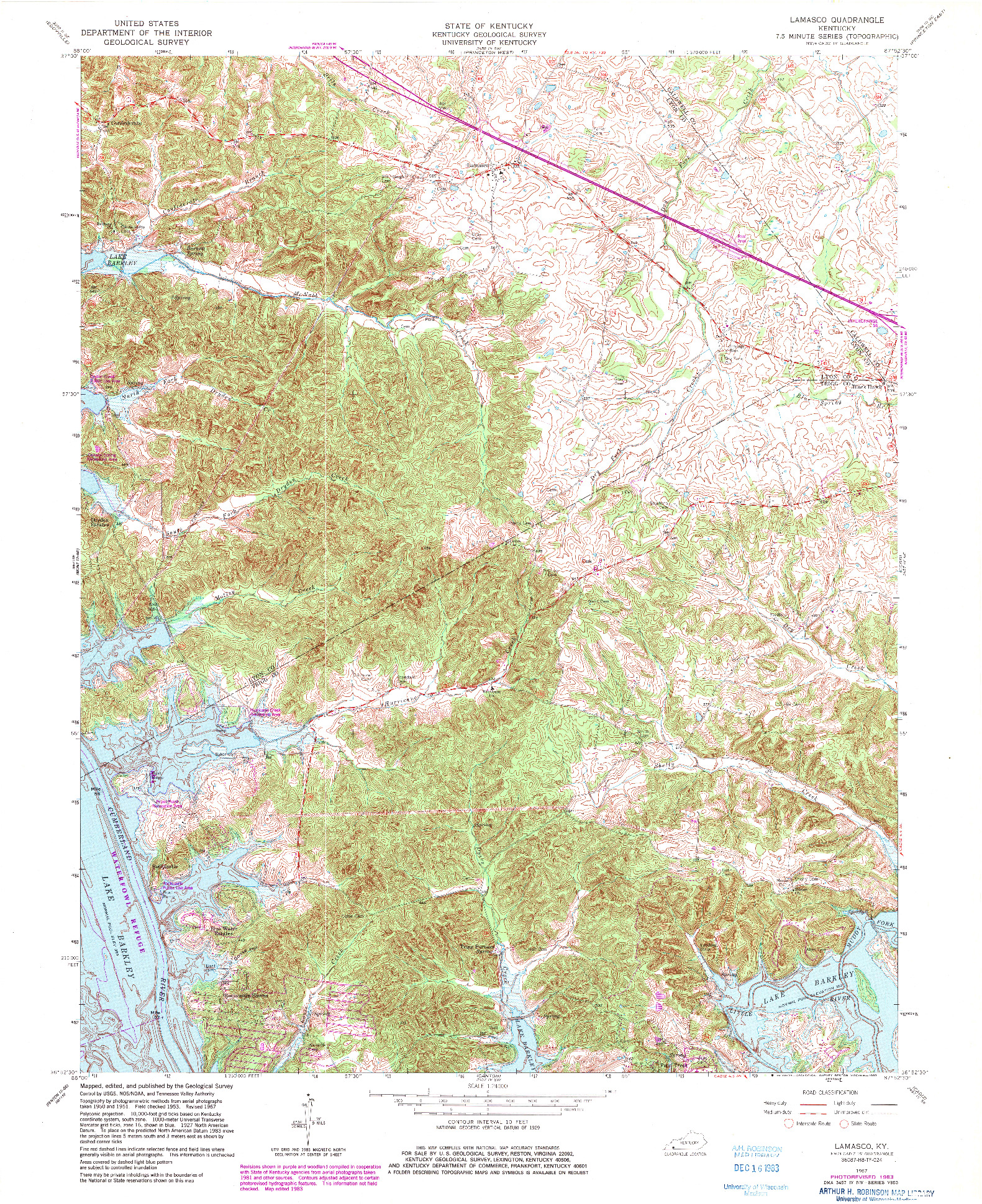USGS 1:24000-SCALE QUADRANGLE FOR LAMASCO, KY 1967