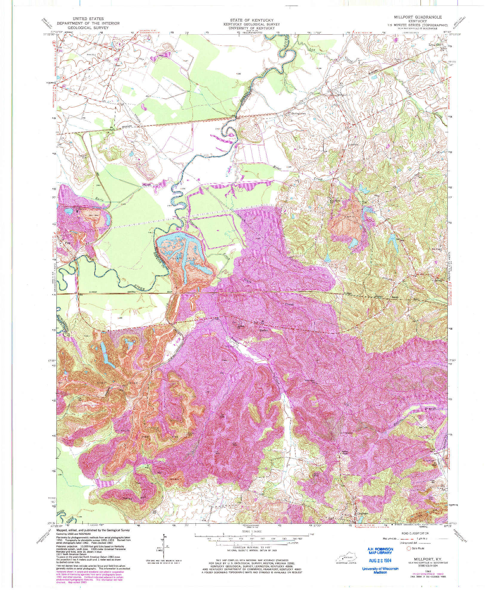 USGS 1:24000-SCALE QUADRANGLE FOR MILLPORT, KY 1963