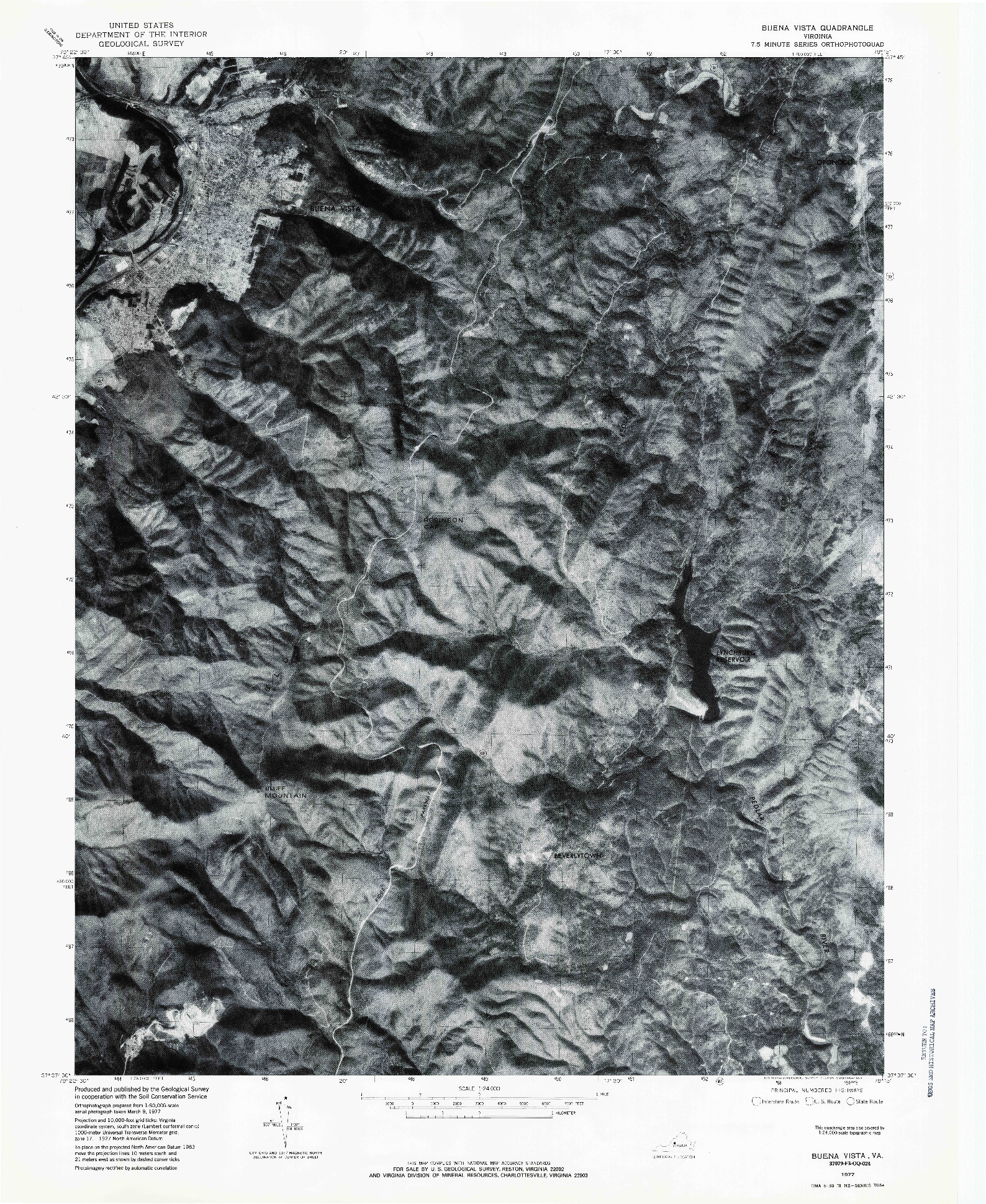 USGS 1:24000-SCALE QUADRANGLE FOR BUENA VISTA, VA 1977