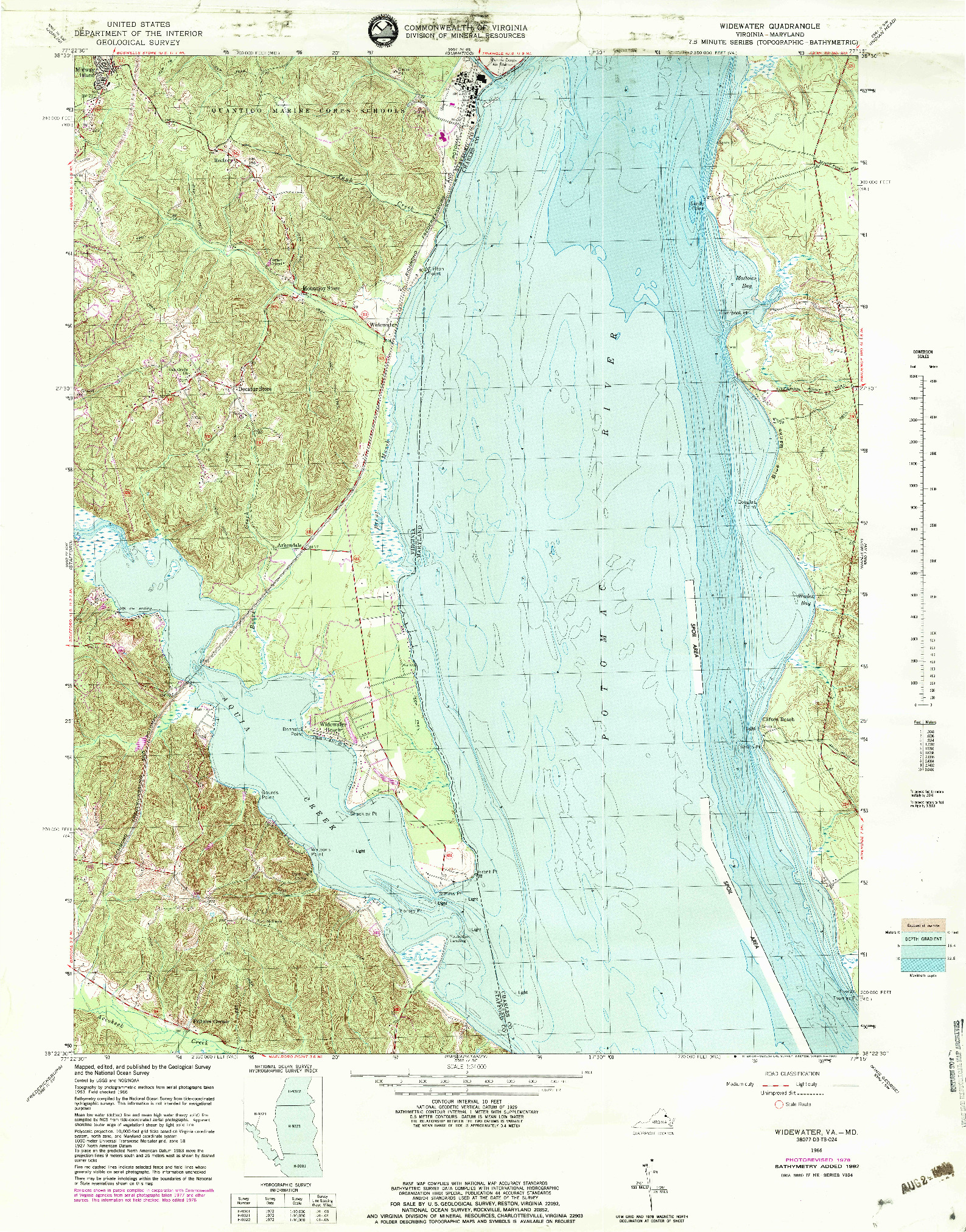 USGS 1:24000-SCALE QUADRANGLE FOR WIDEWATER, VA 1966