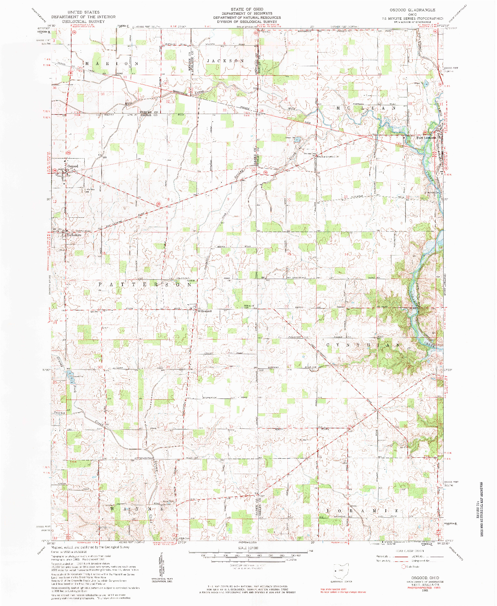 USGS 1:24000-SCALE QUADRANGLE FOR OSGOOD, OH 1961