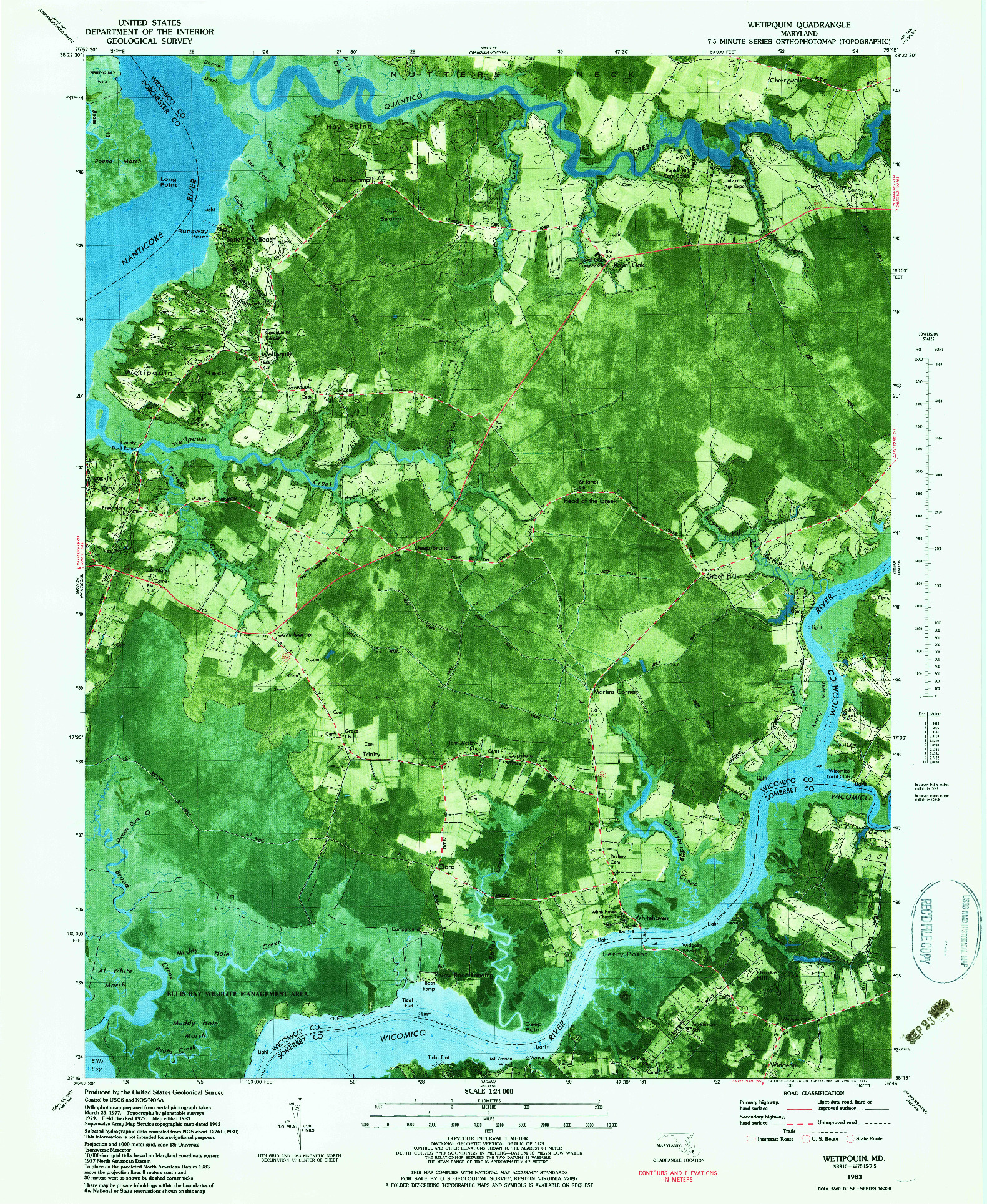 USGS 1:24000-SCALE QUADRANGLE FOR WETIPQUIN, MD 1983